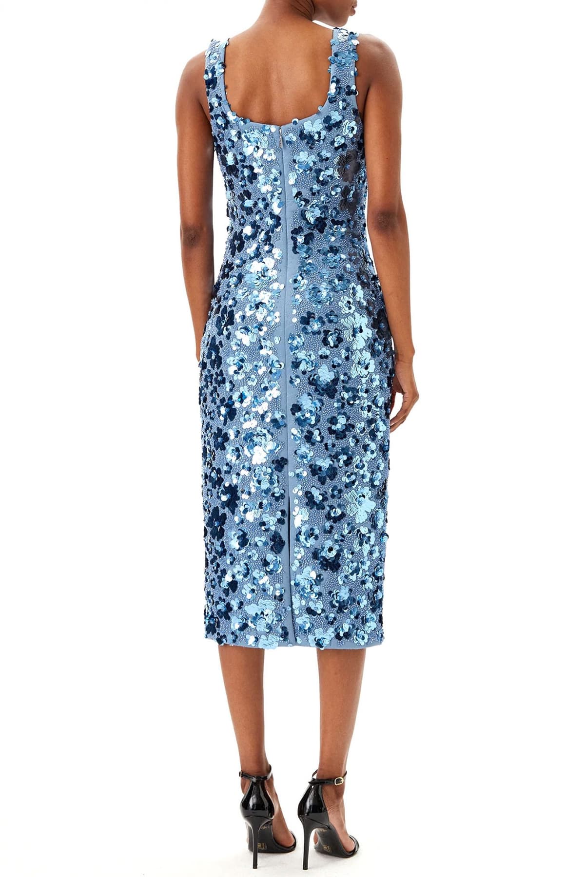 MICHAEL KORS ΦΟΡΕΜΑ MIDI ΠΑΓΕΤΑ ΑΝΟΙΧΤΟ ΜΠΛΕ