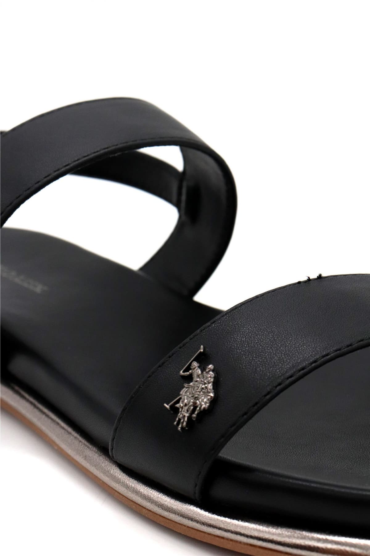 U.S. POLO ASSN. ΠΑΠΟΥΤΣΙΑ ΠΕΔΙΛΑ ΜETAΛΛΙΚΟ LOGO ΜΑΥΡΟ