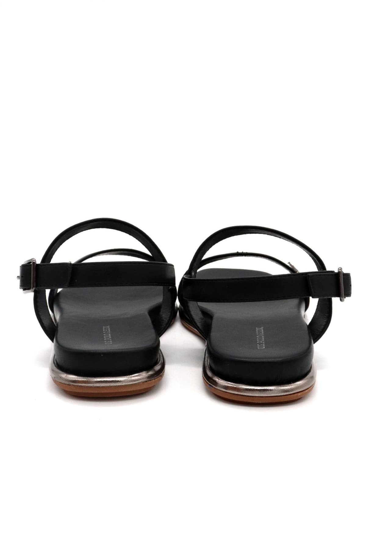 U.S. POLO ASSN. ΠΑΠΟΥΤΣΙΑ ΠΕΔΙΛΑ ΜETAΛΛΙΚΟ LOGO ΜΑΥΡΟ