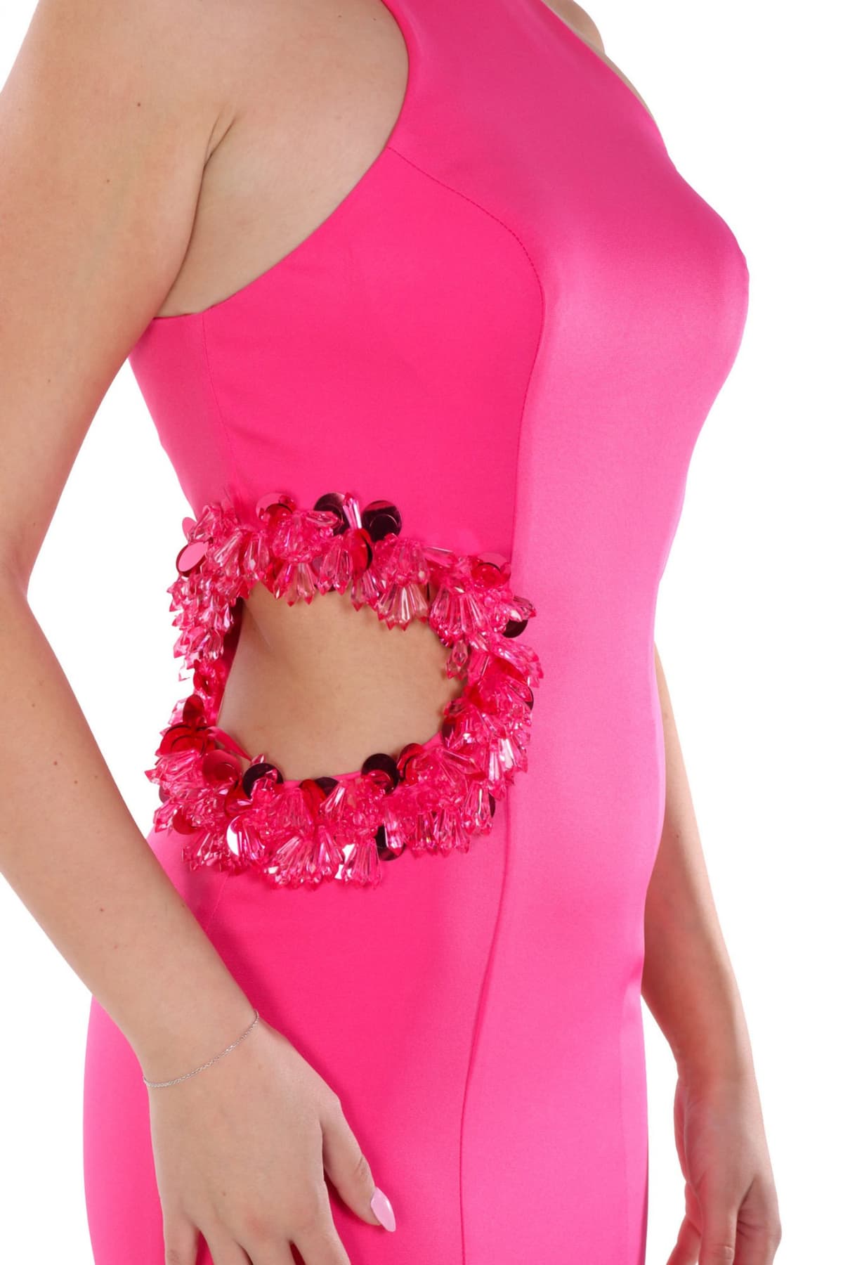 TWINS FANTASY ΦΟΡΕΜΑ MIDI ΑΝΟΙΓΜΑ ΠΛΑΙ ΡΟΖ