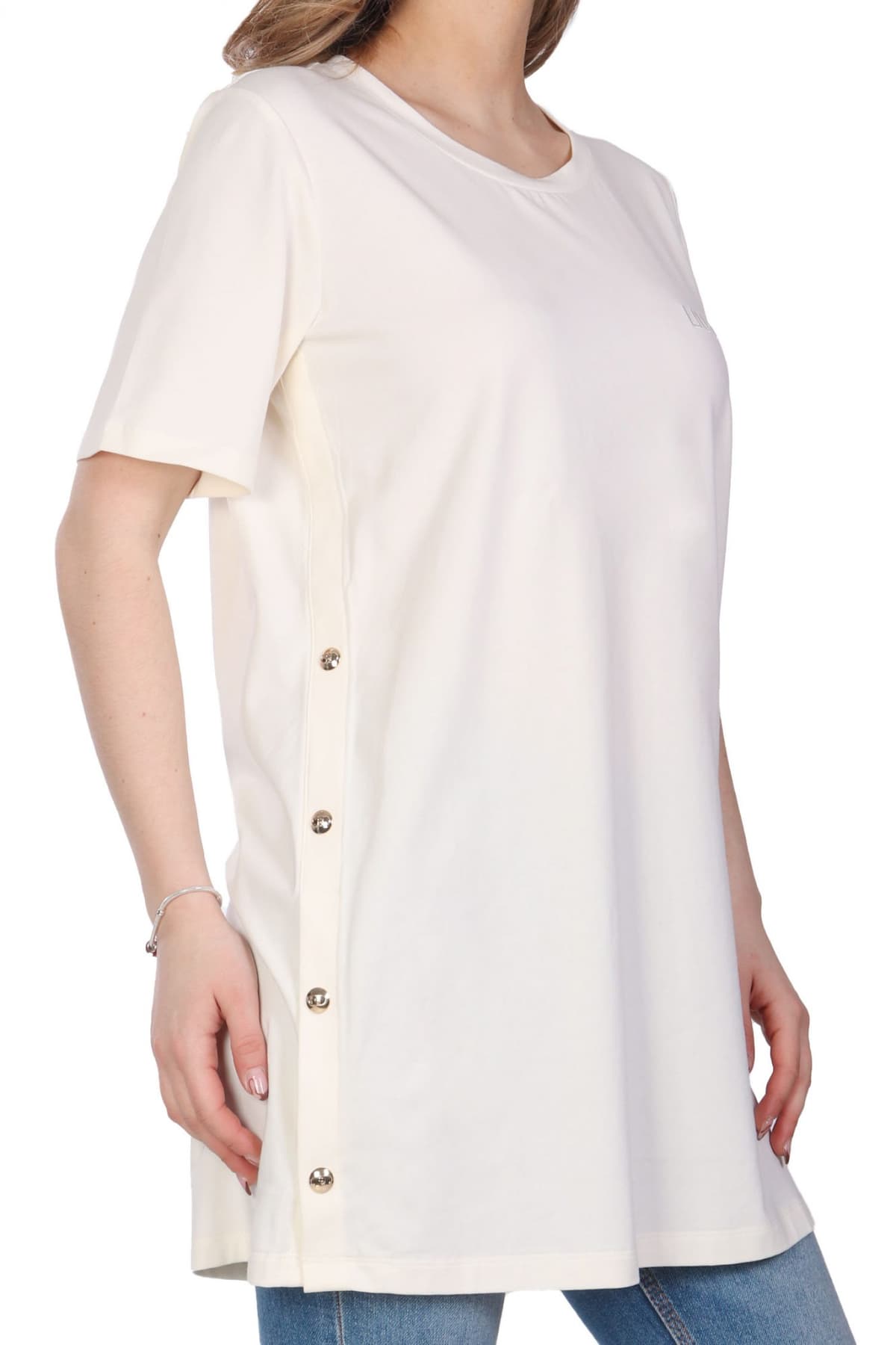 LIU JO BETTER T-SHIRT M MAXI ΚΟΥΜΠΙΑ ΠΛΑΙ ΕΚΡΟΥ