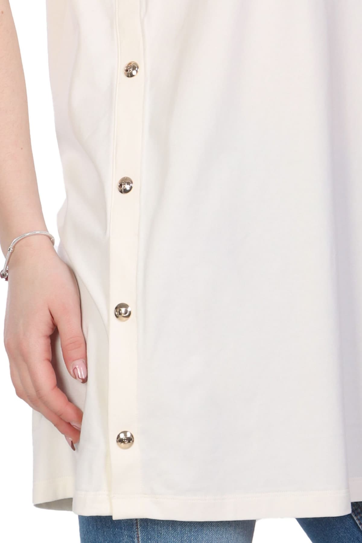 LIU JO BETTER T-SHIRT M MAXI ΚΟΥΜΠΙΑ ΠΛΑΙ ΕΚΡΟΥ