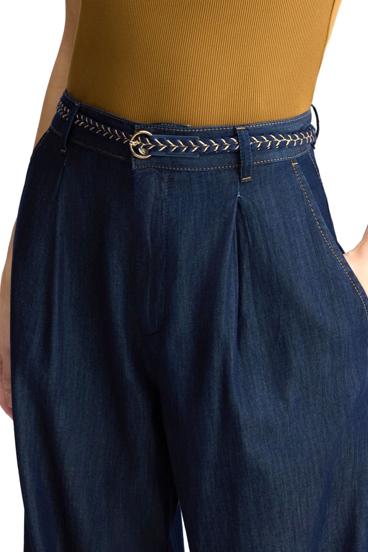 LIU-JO ΠΑΝΤΕΛΟΝΑ JEANS ΖΩΝΗ ΣΚΟΥΡΟ ΜΠΛΕ