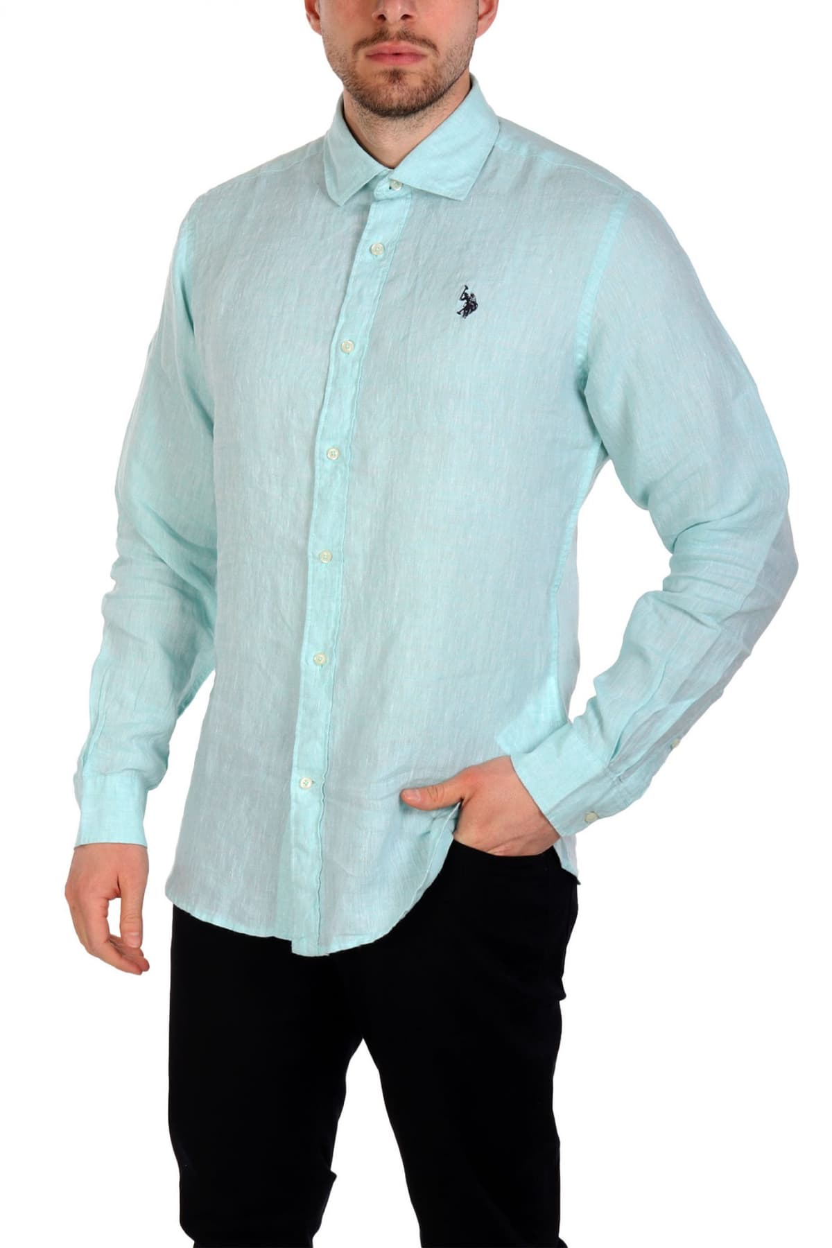 U.S.POLO ASSN ΠΟΥΚΑΜΙΣΟ SLIM FIT ΟΙΝΟΠΝΕΥΜΑΤΙ