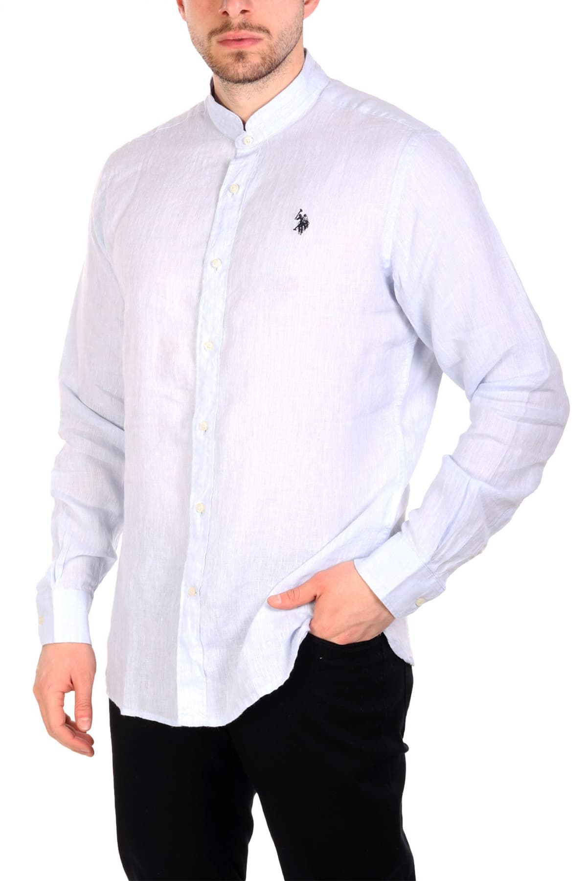 U.S.POLO ASSN ΠΟΥΚΑΜΙΣΟ ΜΑΟ SLIM FIT ΣΙΕΛ