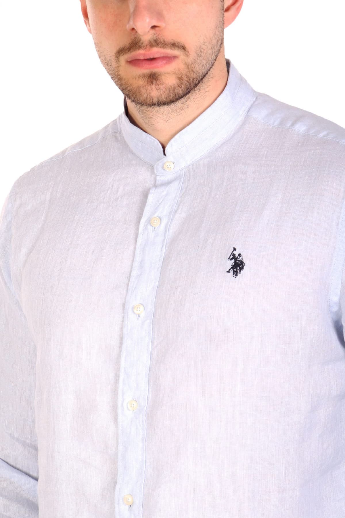 U.S.POLO ASSN ΠΟΥΚΑΜΙΣΟ ΜΑΟ SLIM FIT ΣΙΕΛ