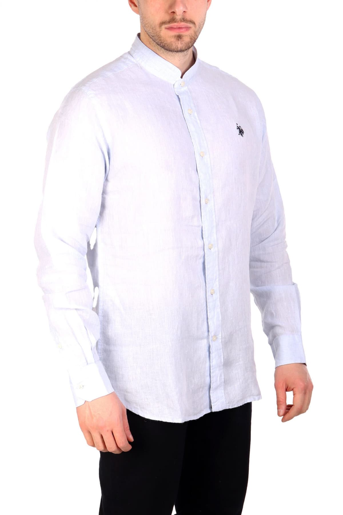 U.S.POLO ASSN ΠΟΥΚΑΜΙΣΟ ΜΑΟ SLIM FIT ΣΙΕΛ