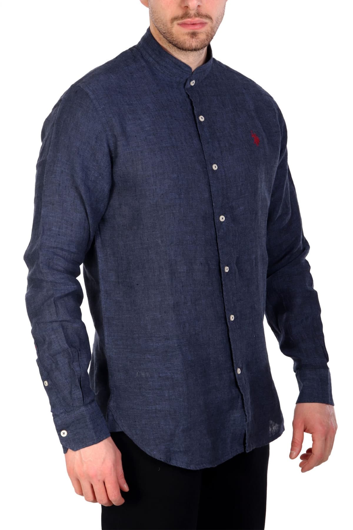 U.S.POLO ASSN ΠΟΥΚΑΜΙΣΟ SLIM FIT ΜΠΛΕ