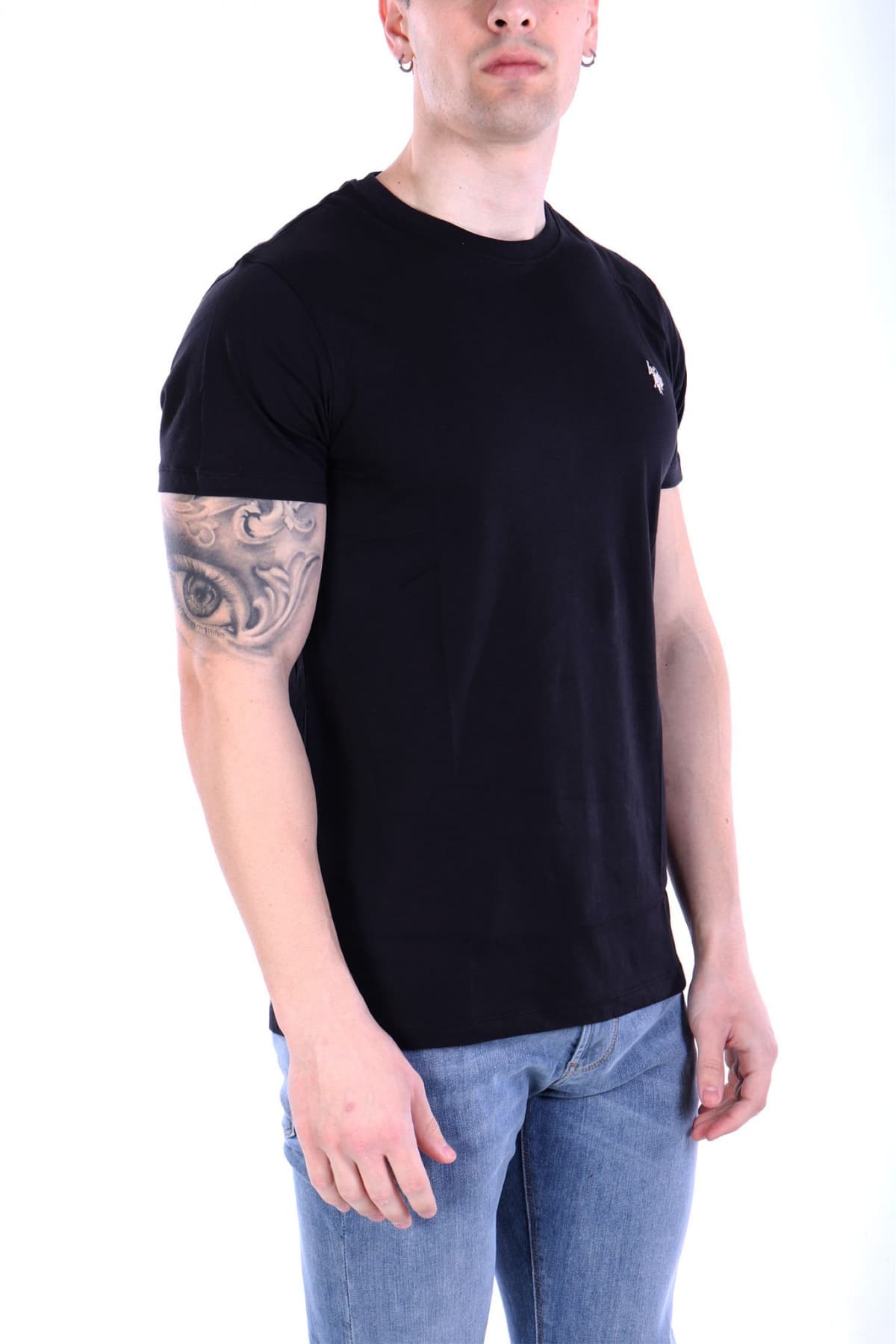 U.S.POLO ASSN T-SHIRT CREW NECK LOGO MICK ΜΑΥΡΟ