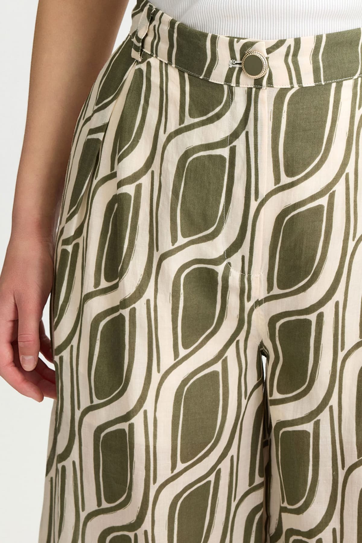 LIU-JO ΠΑΝΤΕΛΟΝΑ ΣΧΕΔΙΟ ΕΚΡΟΥ-ΛΑΔΙ