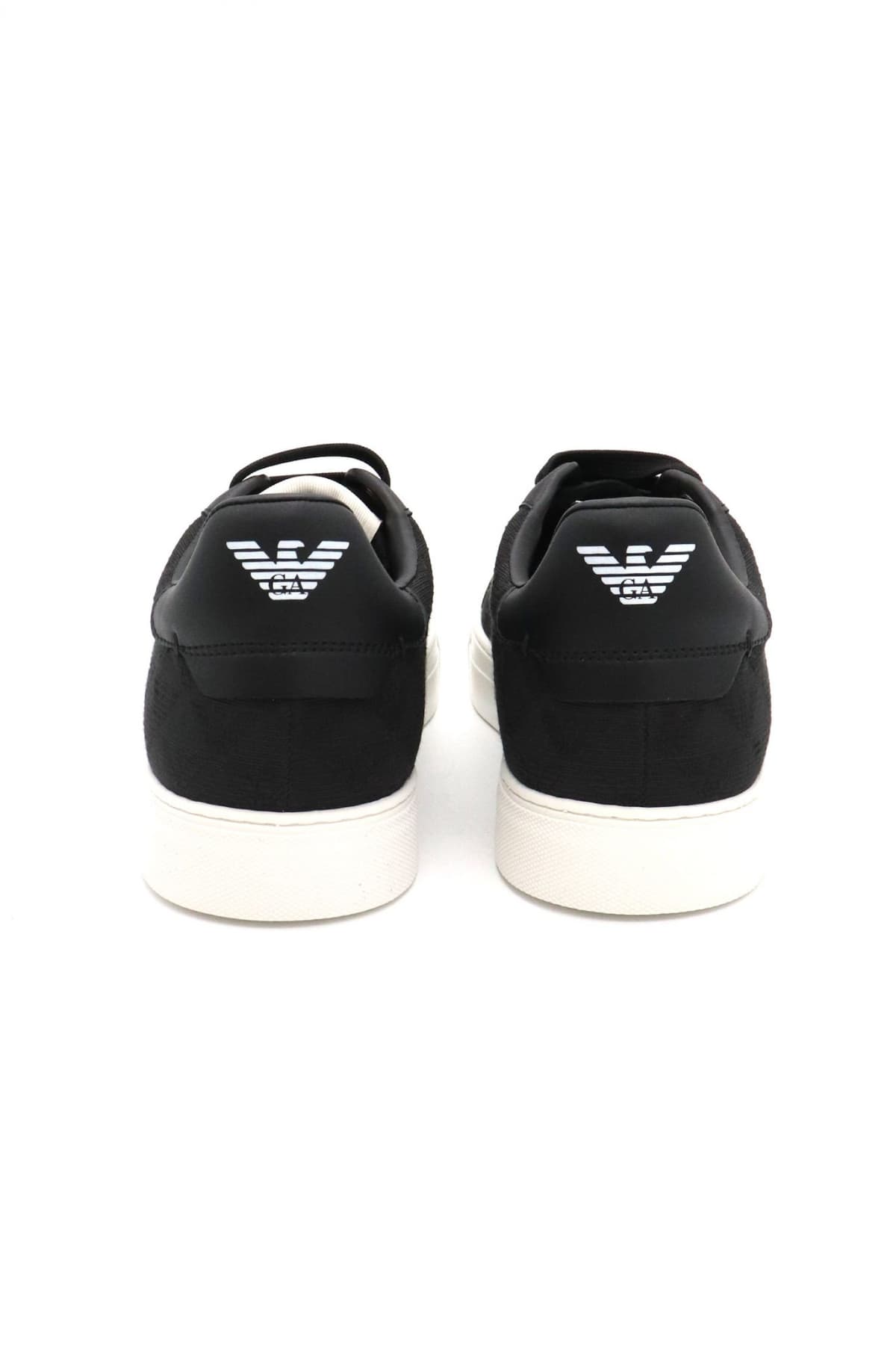 EMPORIO ARMANI ΠΑΠΟΥΤΣΙΑ SNEAKERS ALL OVER LOGO ΜΑΥΡΟ