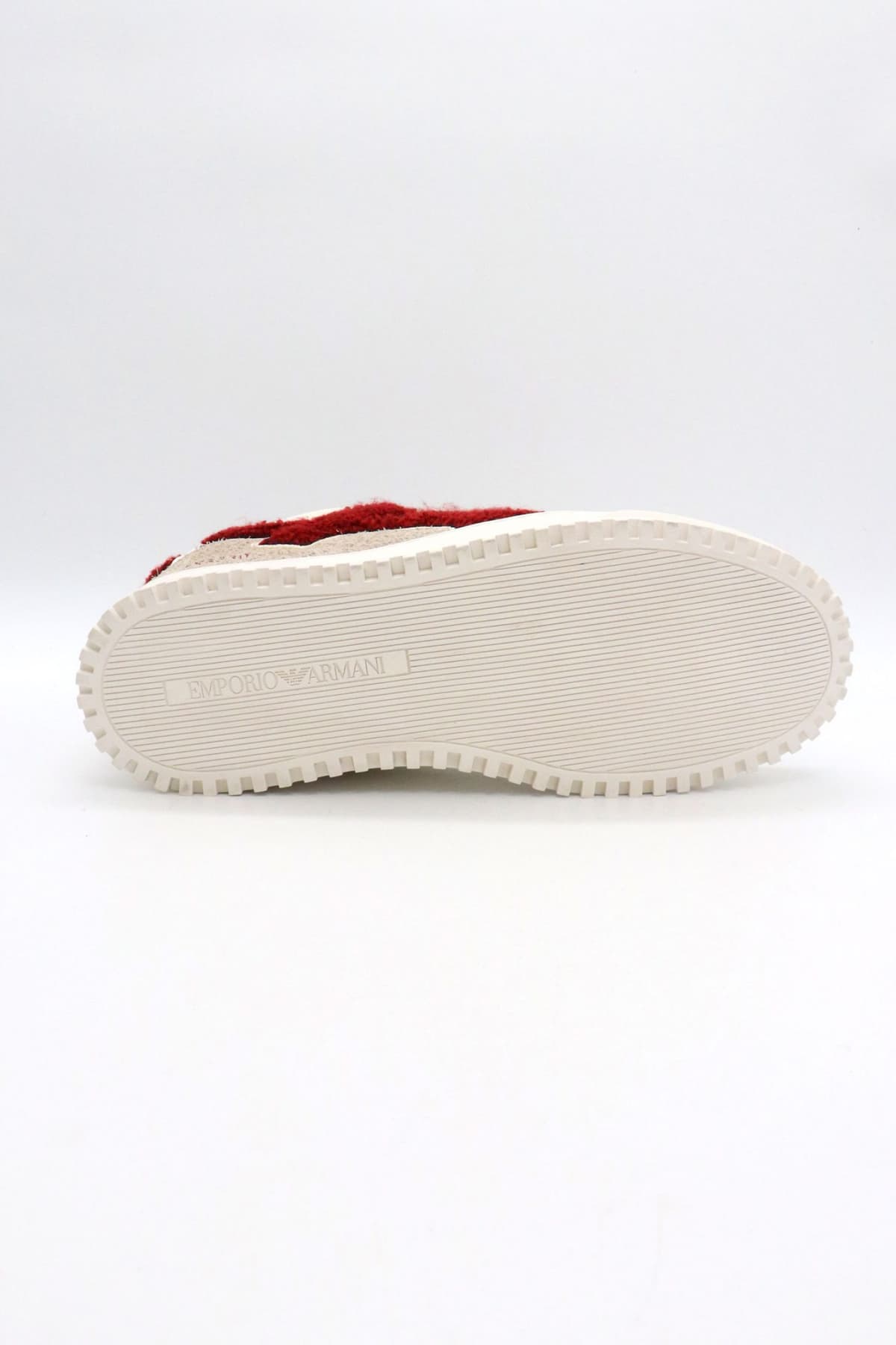 EMPORIO ARMANI ΠΑΠΟΥΤΣΙΑ SNEAKERS LOGO ΛΕΥΚΟ-ΜΠΟΡΝΤΩ