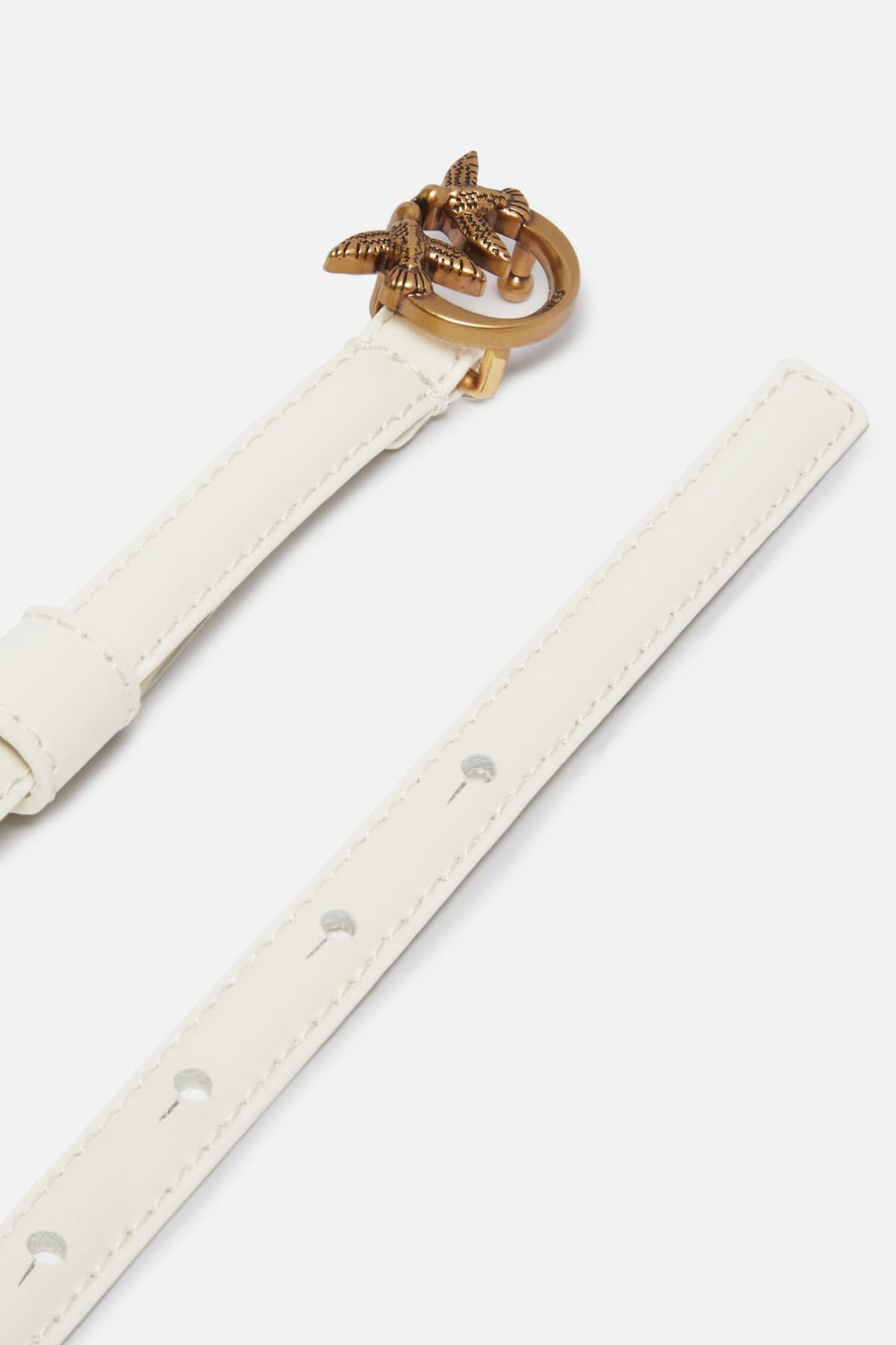 PINKO ΖΩΝΗ LOVE BERRY H1 BELT VITELLO SETA ΛΕΥΚΟ-ΧΡΥΣΟ