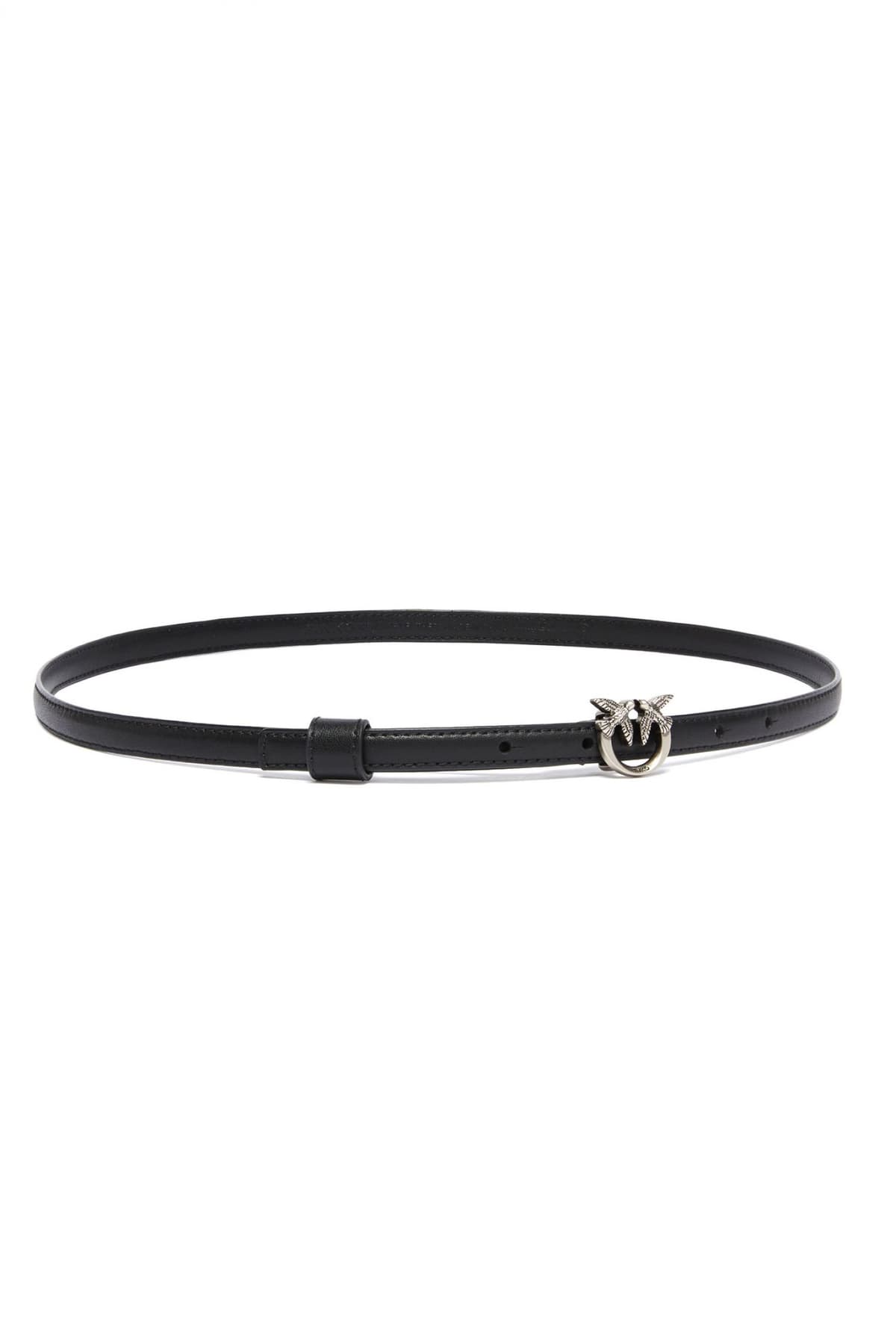 PINKO ΖΩΝΗ LOVE BERRY H1 BELT VITELLO SETA ΑΓΡΑΦΑ ΑΣΗΜΙ-ΜΑΥΡΟ