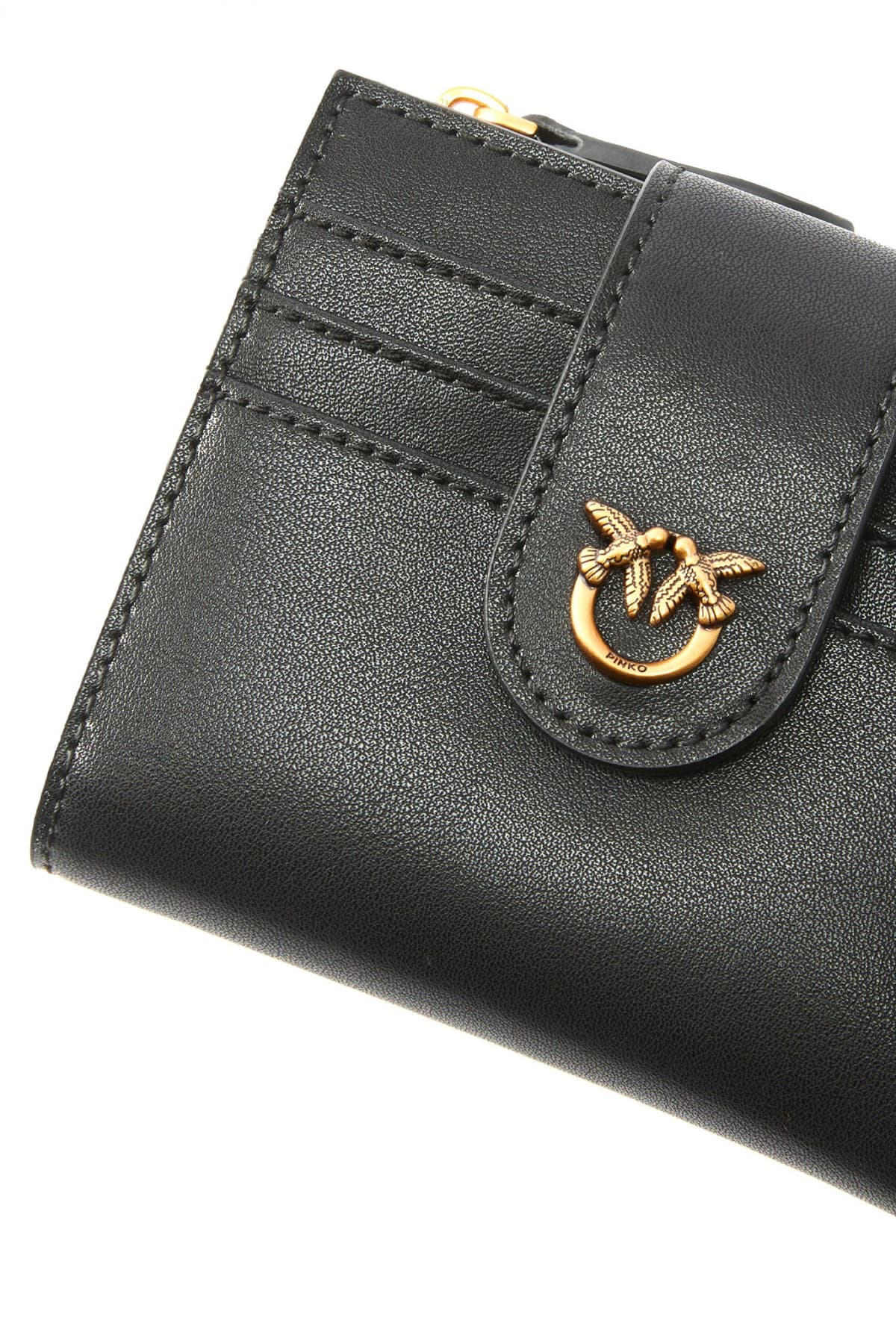 PINKO ΠΟΡΤΟΦΟΛΙ MULTI PURPOSE WALLET VITELLO SETA ΜΑΥΡΟ