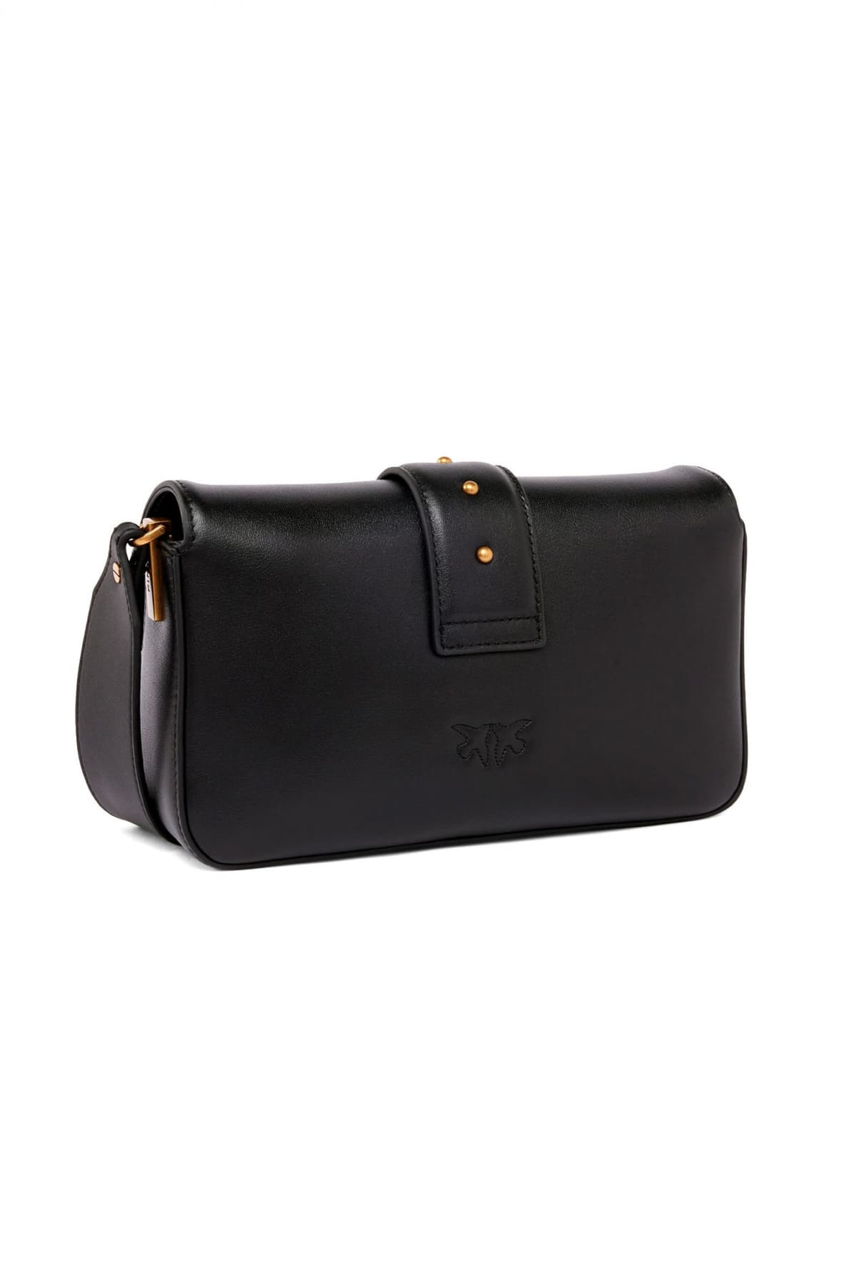 PINKO ΤΣΑΝΤΑΚΙ LOVE ONE MINI FL VITELLO MORBIDO ΜΑΥΡΟ