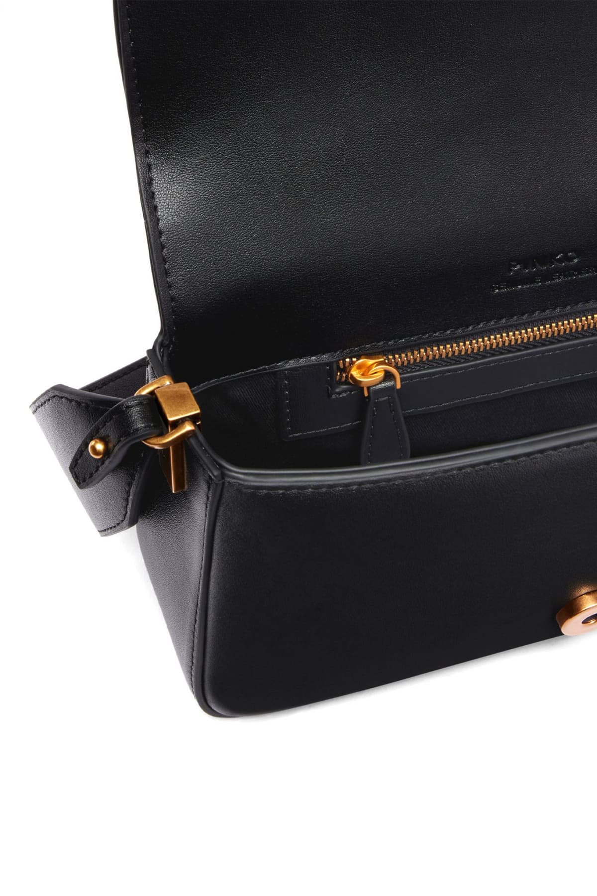 PINKO ΤΣΑΝΤΑΚΙ LOVE ONE MINI FL VITELLO MORBIDO ΜΑΥΡΟ