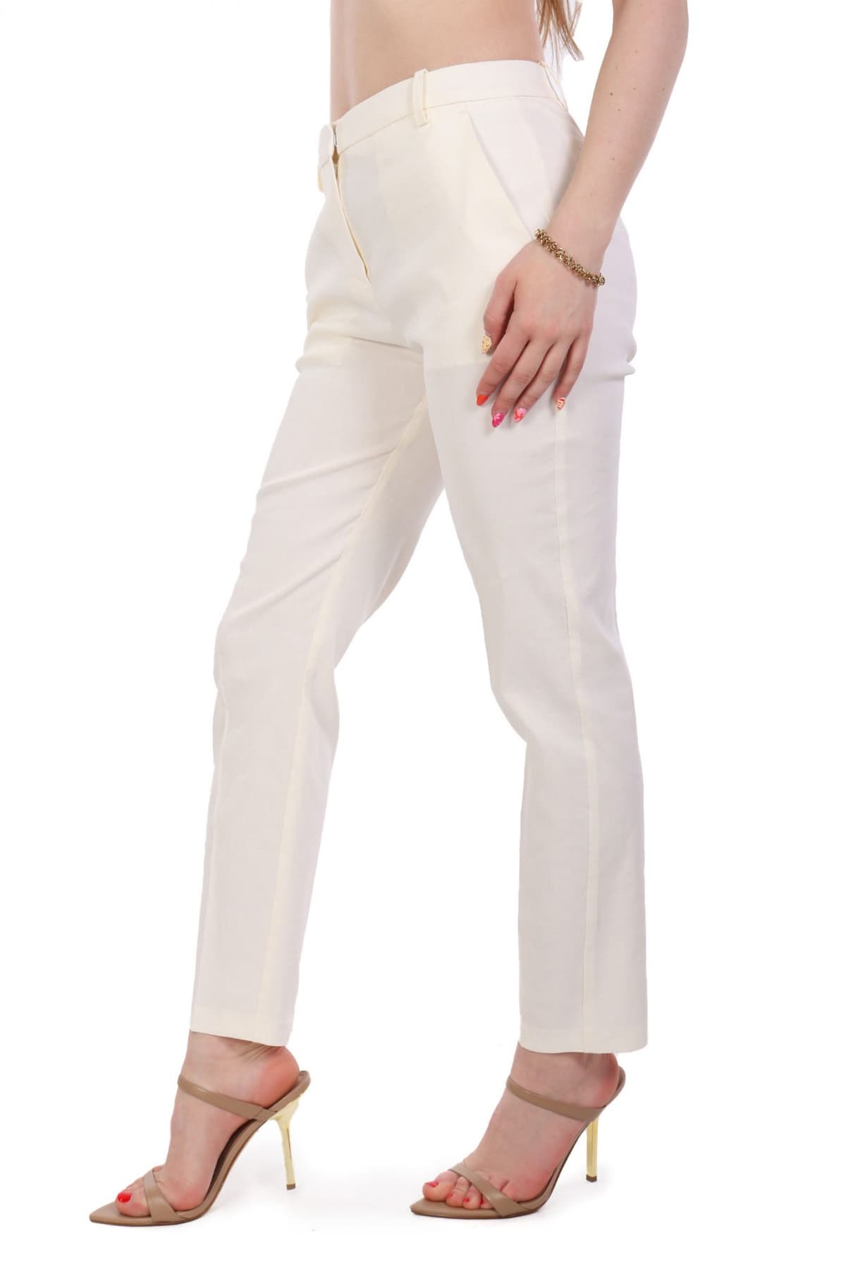 PINKO ΠΑΝΤΕΛΟΝΙ CHINO BELLO TROUSERS ΛΕΥΚΟ