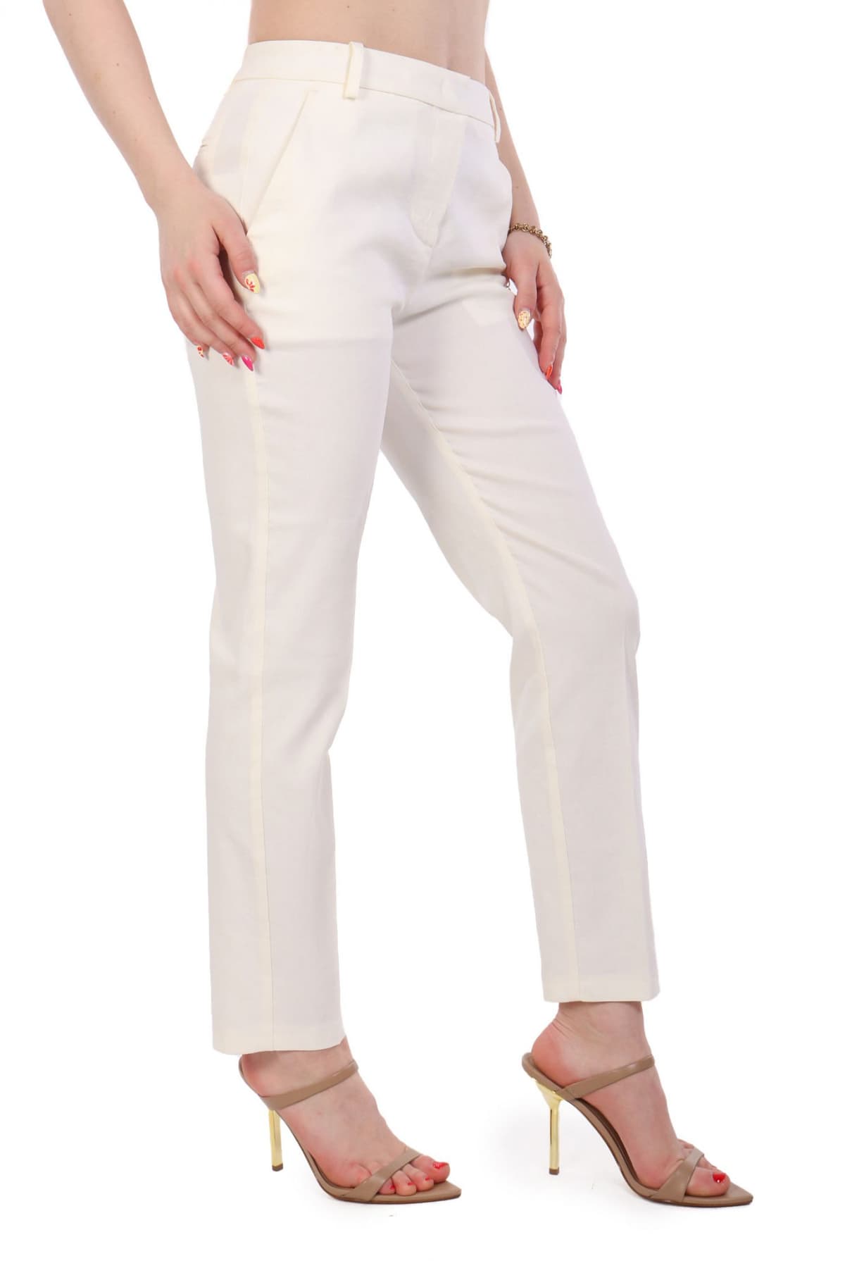PINKO ΠΑΝΤΕΛΟΝΙ CHINO BELLO TROUSERS ΛΕΥΚΟ