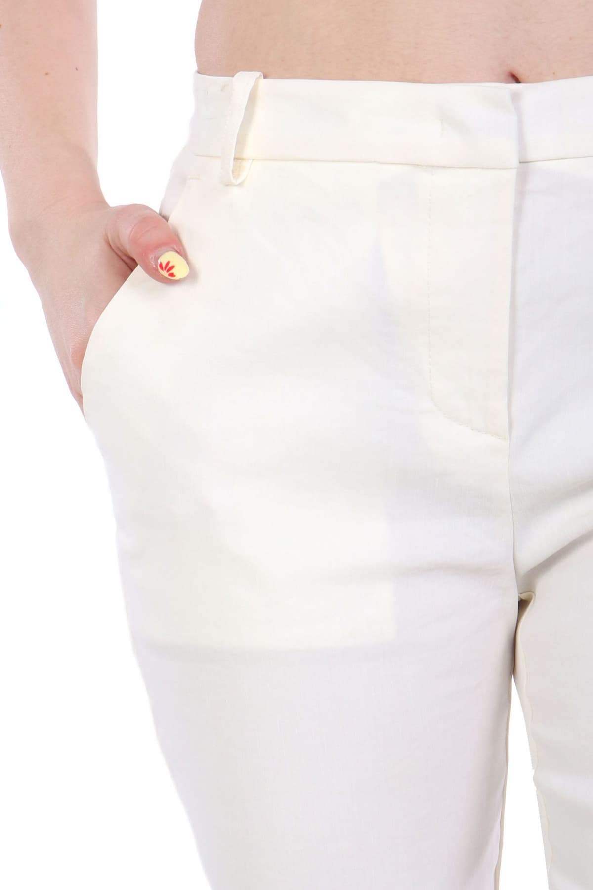 PINKO ΠΑΝΤΕΛΟΝΙ CHINO BELLO TROUSERS ΛΕΥΚΟ