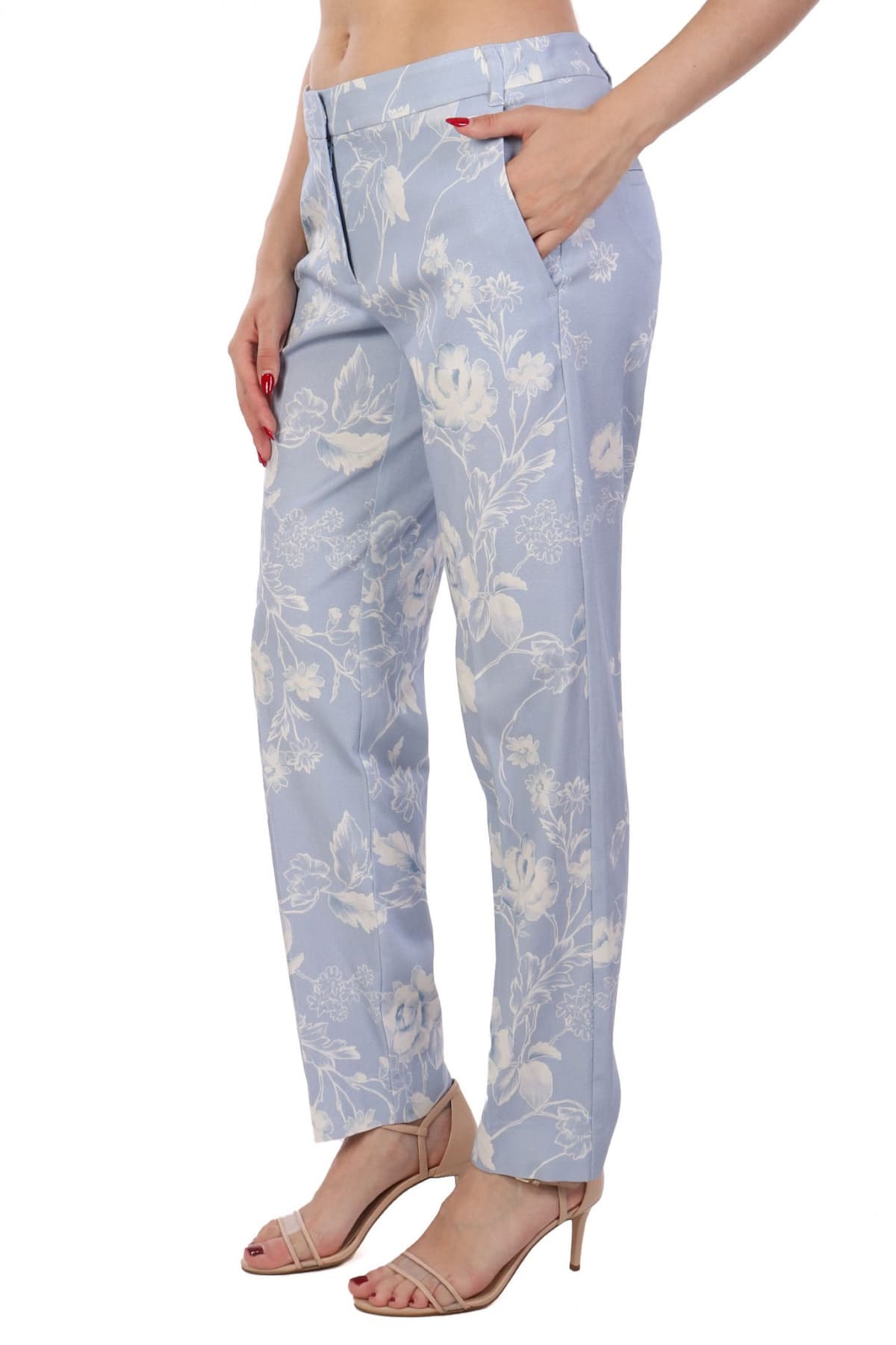 MARELLA ΠΑΝΤΕΛΟΝΙ CHINO INCOM ΕΜΠΡΙΜΕ ΛΕΥΚΟ-ΣΙΕΛ