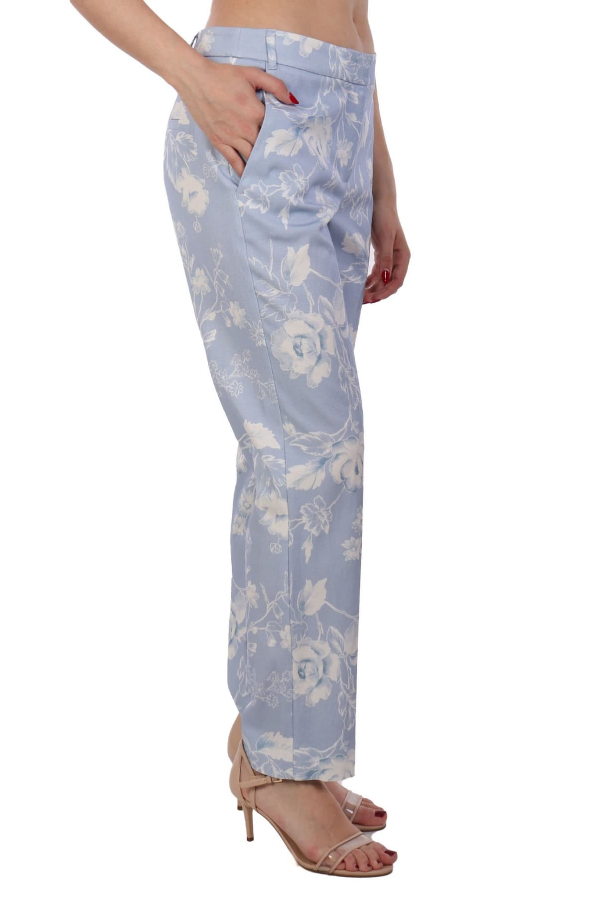 MARELLA ΠΑΝΤΕΛΟΝΙ CHINO INCOM ΕΜΠΡΙΜΕ ΛΕΥΚΟ-ΣΙΕΛ