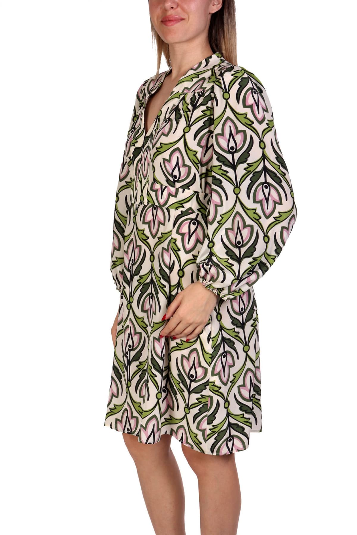 MAX MARA WEEKEND ΦΟΡΕΜΑ MIDI BADEN ΜΕΤΑΞΙ ΕΜΠΡΙΜΕ ΕΚΡΟΥ-ΠΡΑΣΙΝΟ-ΡΟΖ