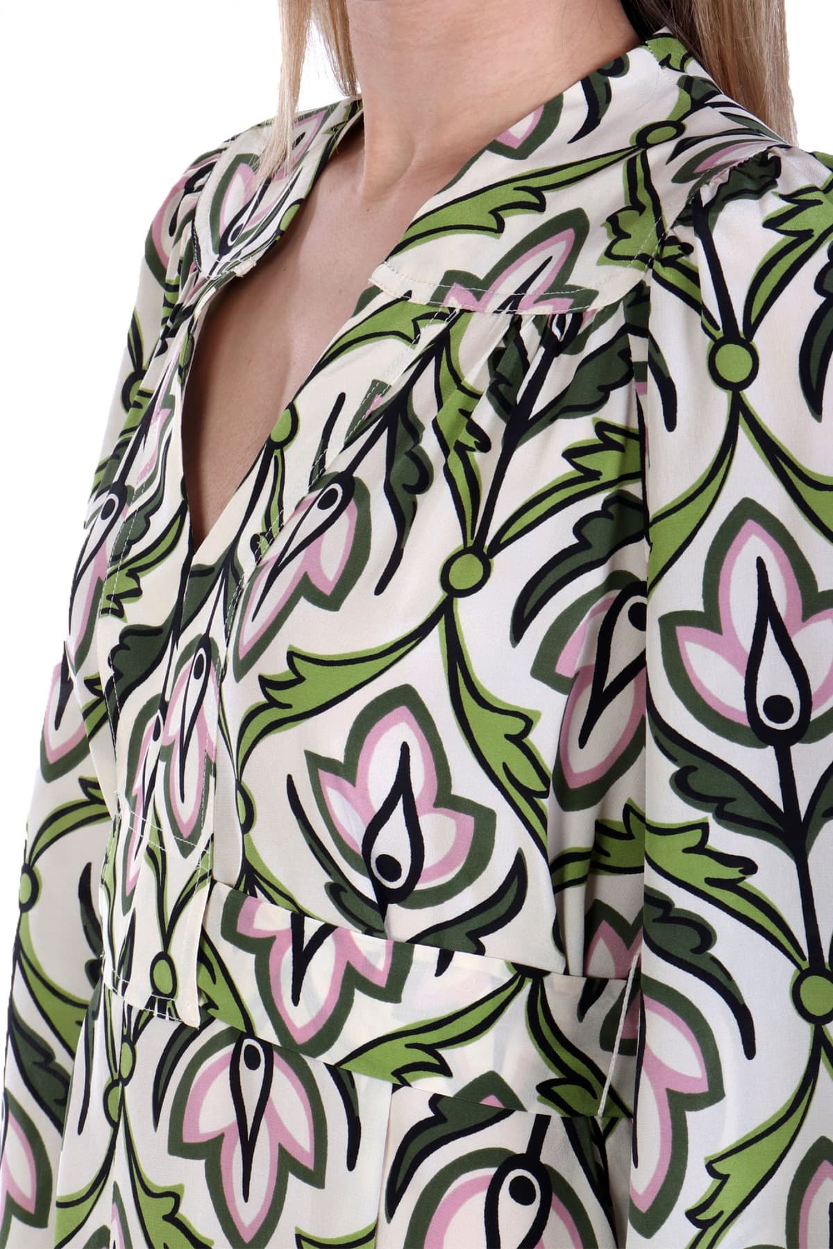 MAX MARA WEEKEND ΦΟΡΕΜΑ MIDI BADEN ΜΕΤΑΞΙ ΕΜΠΡΙΜΕ ΕΚΡΟΥ-ΠΡΑΣΙΝΟ-ΡΟΖ