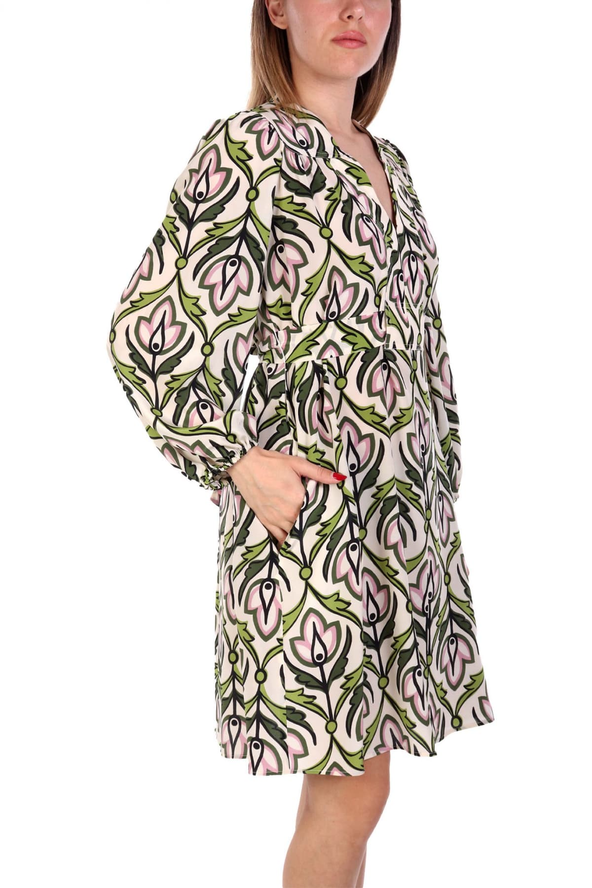 MAX MARA WEEKEND ΦΟΡΕΜΑ MIDI BADEN ΜΕΤΑΞΙ ΕΜΠΡΙΜΕ ΕΚΡΟΥ-ΠΡΑΣΙΝΟ-ΡΟΖ