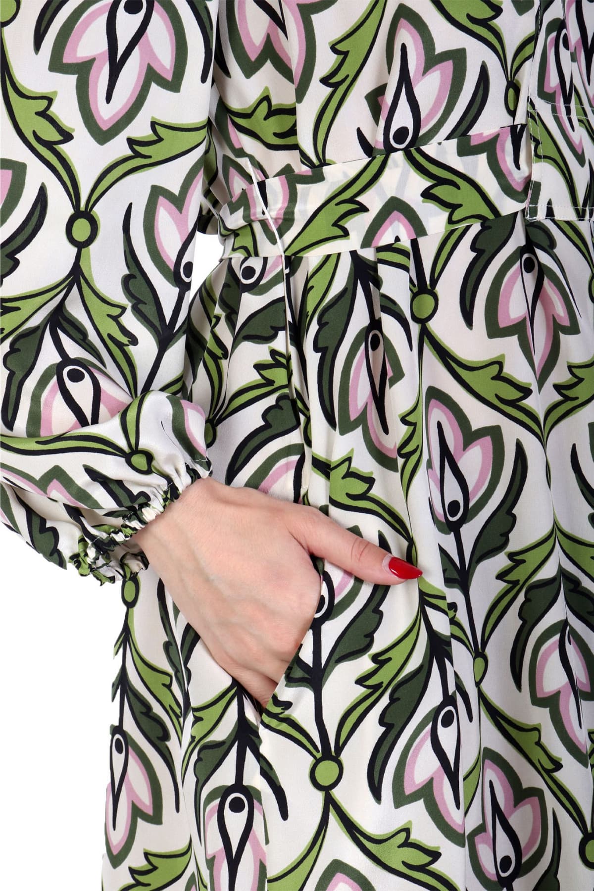 MAX MARA WEEKEND ΦΟΡΕΜΑ MIDI BADEN ΜΕΤΑΞΙ ΕΜΠΡΙΜΕ ΕΚΡΟΥ-ΠΡΑΣΙΝΟ-ΡΟΖ