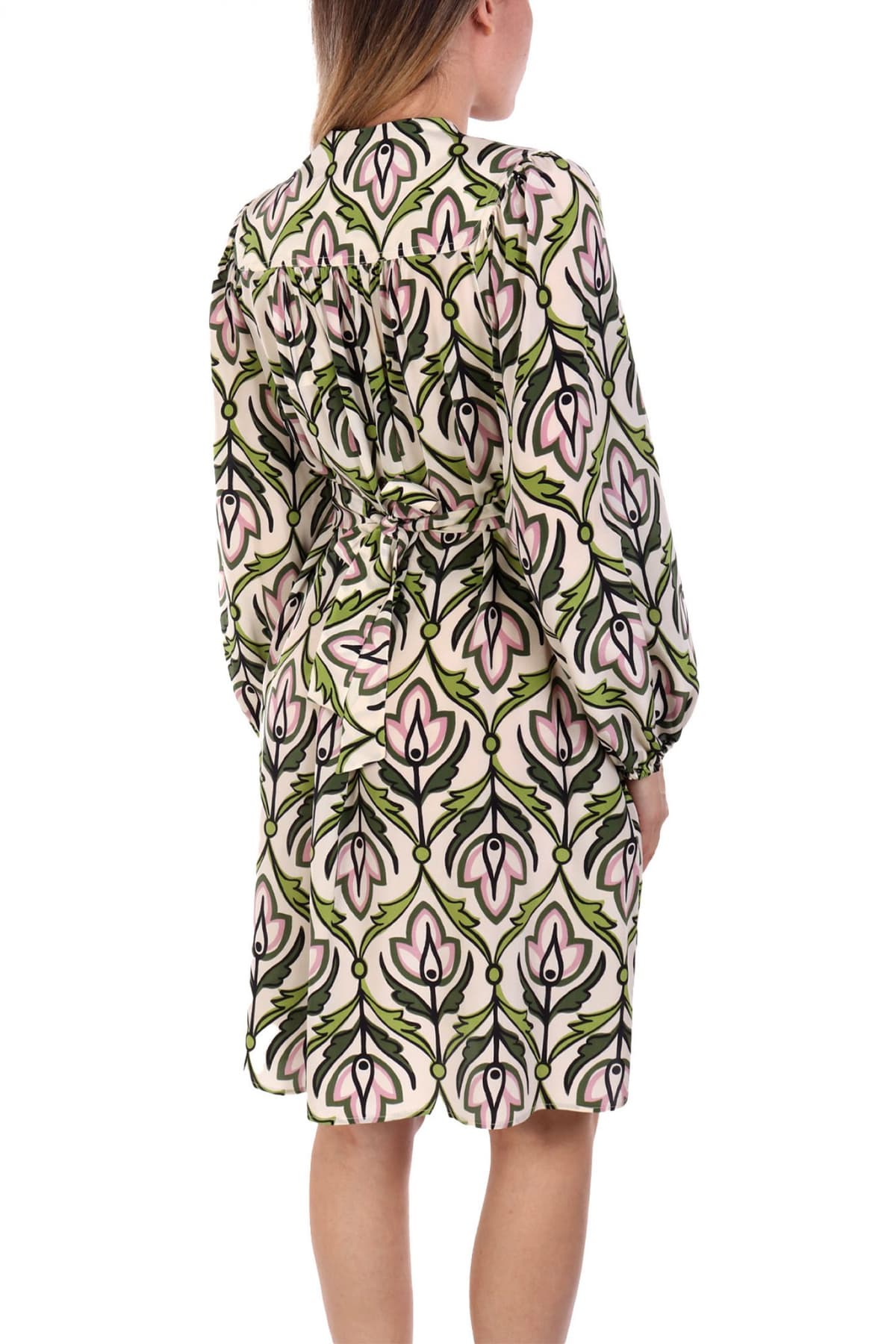 MAX MARA WEEKEND ΦΟΡΕΜΑ MIDI BADEN ΜΕΤΑΞΙ ΕΜΠΡΙΜΕ ΕΚΡΟΥ-ΠΡΑΣΙΝΟ-ΡΟΖ