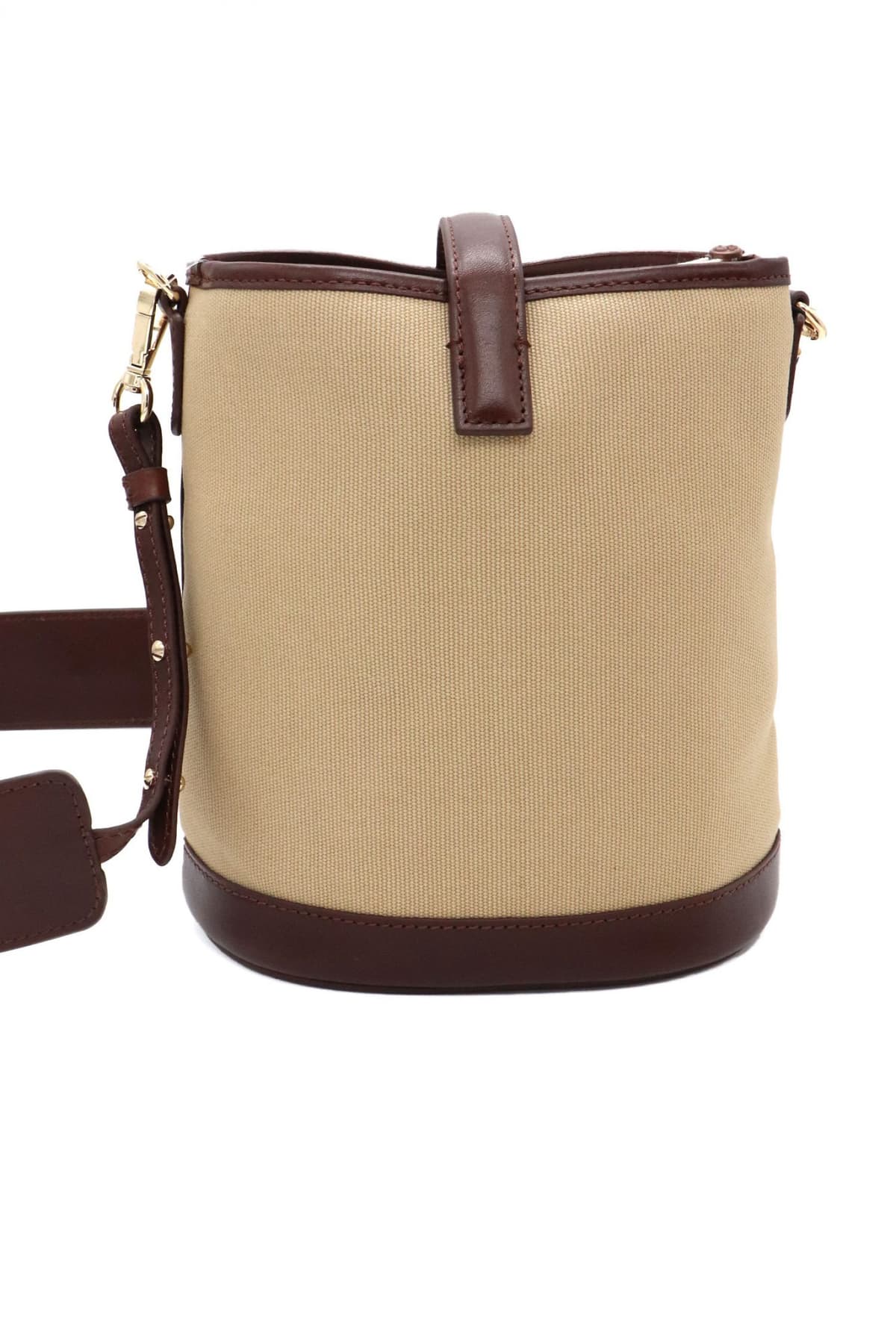 MAX MARA WEEKEND ΤΣΑΝΤΑ CROSSBODY VASAIO ΔΕΡΜΑΤΙΝΕΣ ΛΕΠΤΟΜΕΡΕΙΕΣ ΜΠΕΖ-ΚΑΦΕ