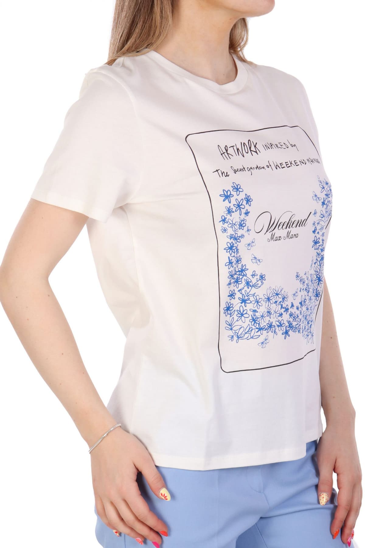 MAX MARA WEEKEND T-SHIRT TEIERA LOGO ΕΚΡΟΥ