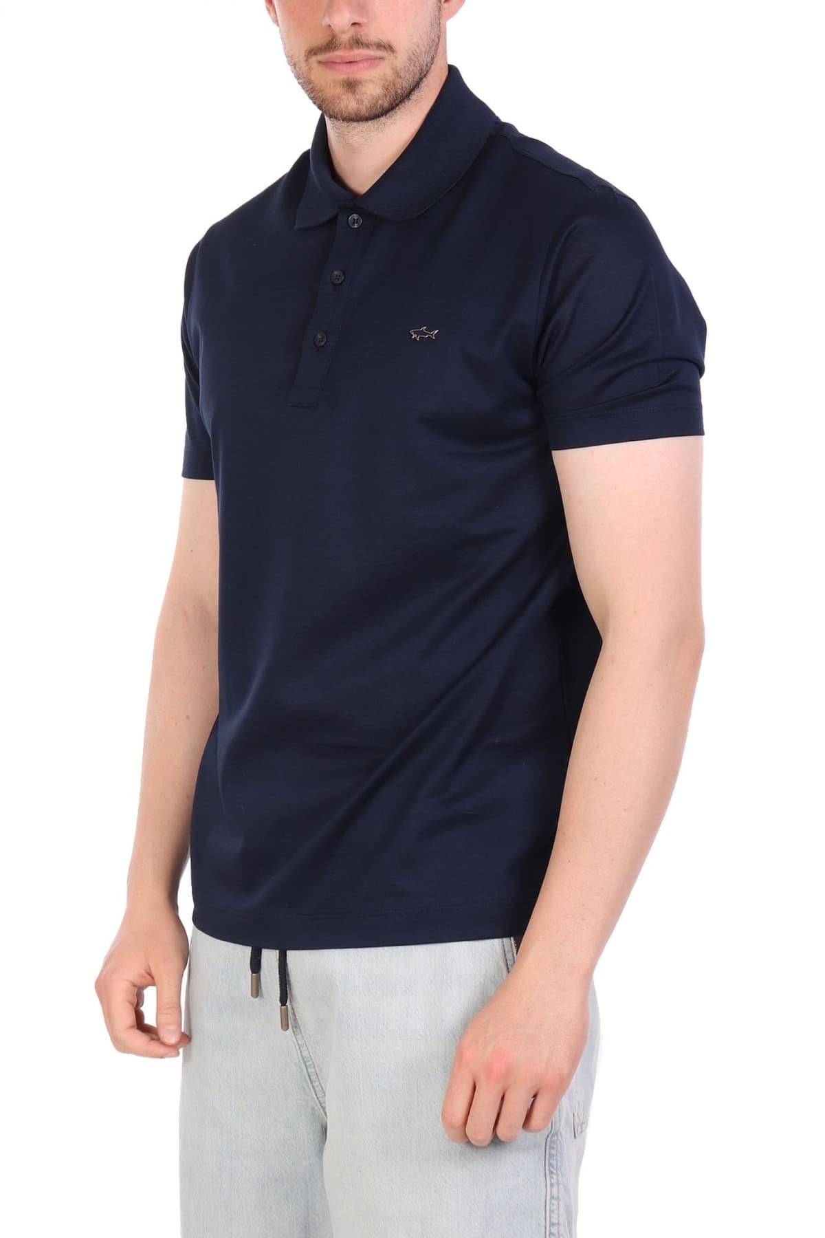 PAUL&SHARK POLO LOGO METALLIC PIN LOGO ΜΠΛΕ