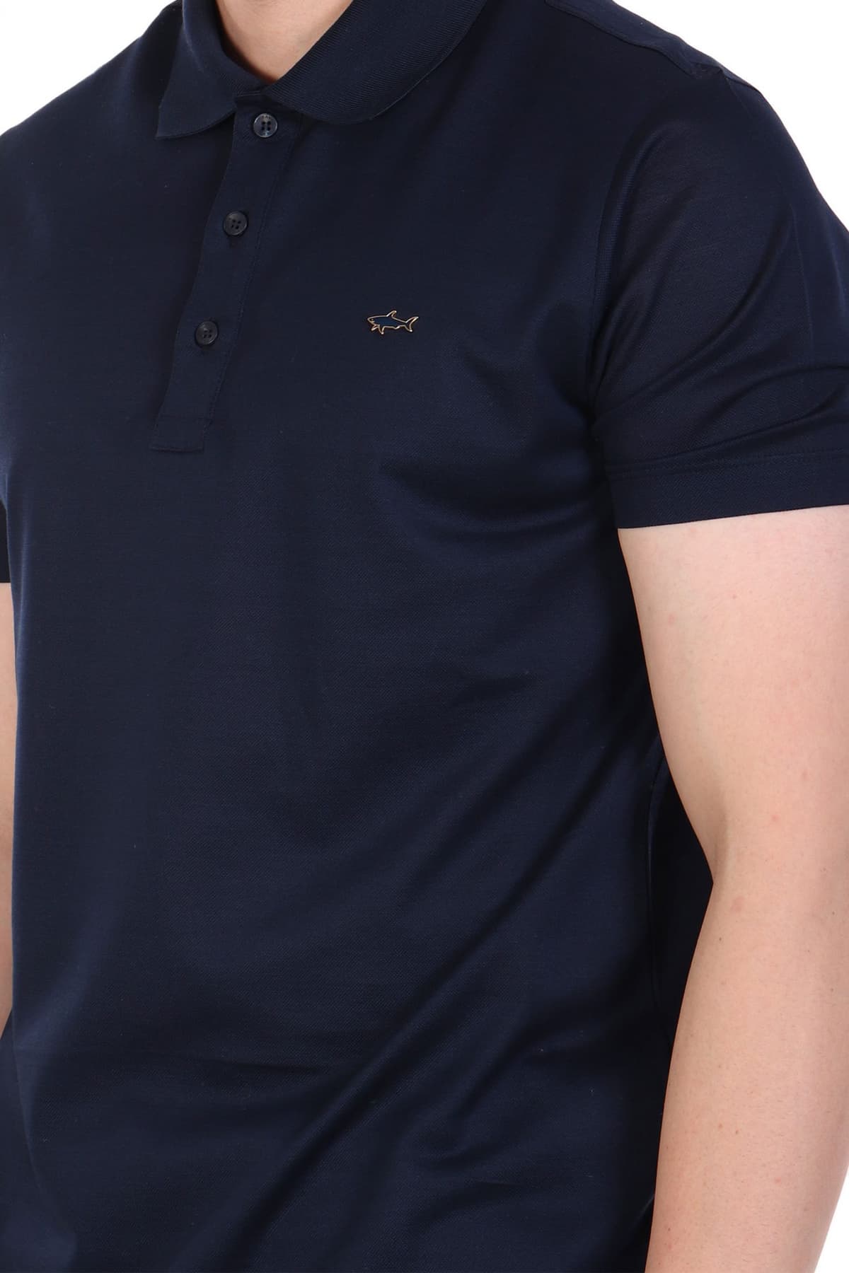 PAUL&SHARK POLO LOGO METALLIC PIN LOGO ΜΠΛΕ