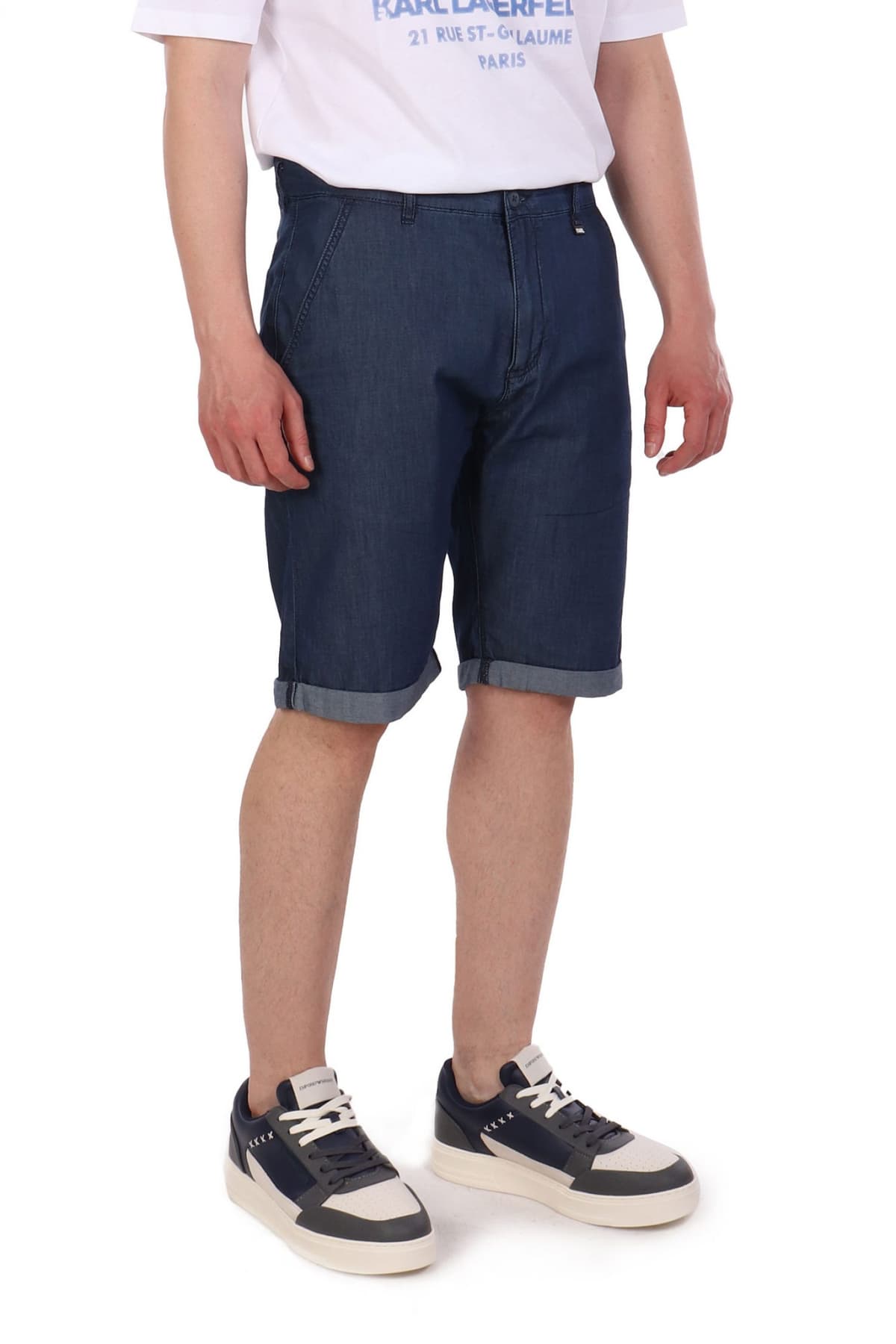 KARL LAGERFELD ΒΕΡΜΟΥΔΑ JEANS CHINO ΜΠΛΕ