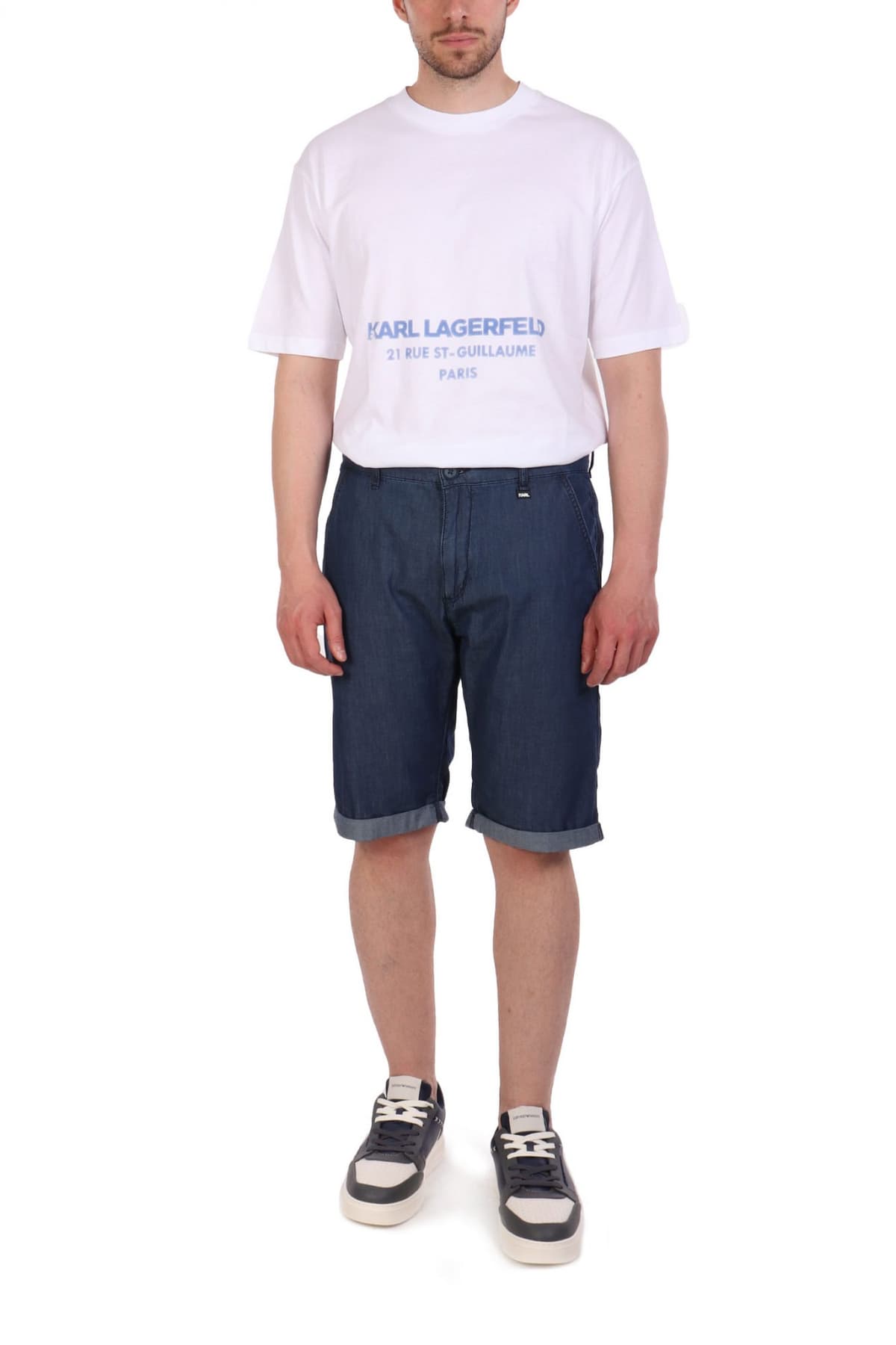 KARL LAGERFELD ΒΕΡΜΟΥΔΑ JEANS CHINO ΜΠΛΕ