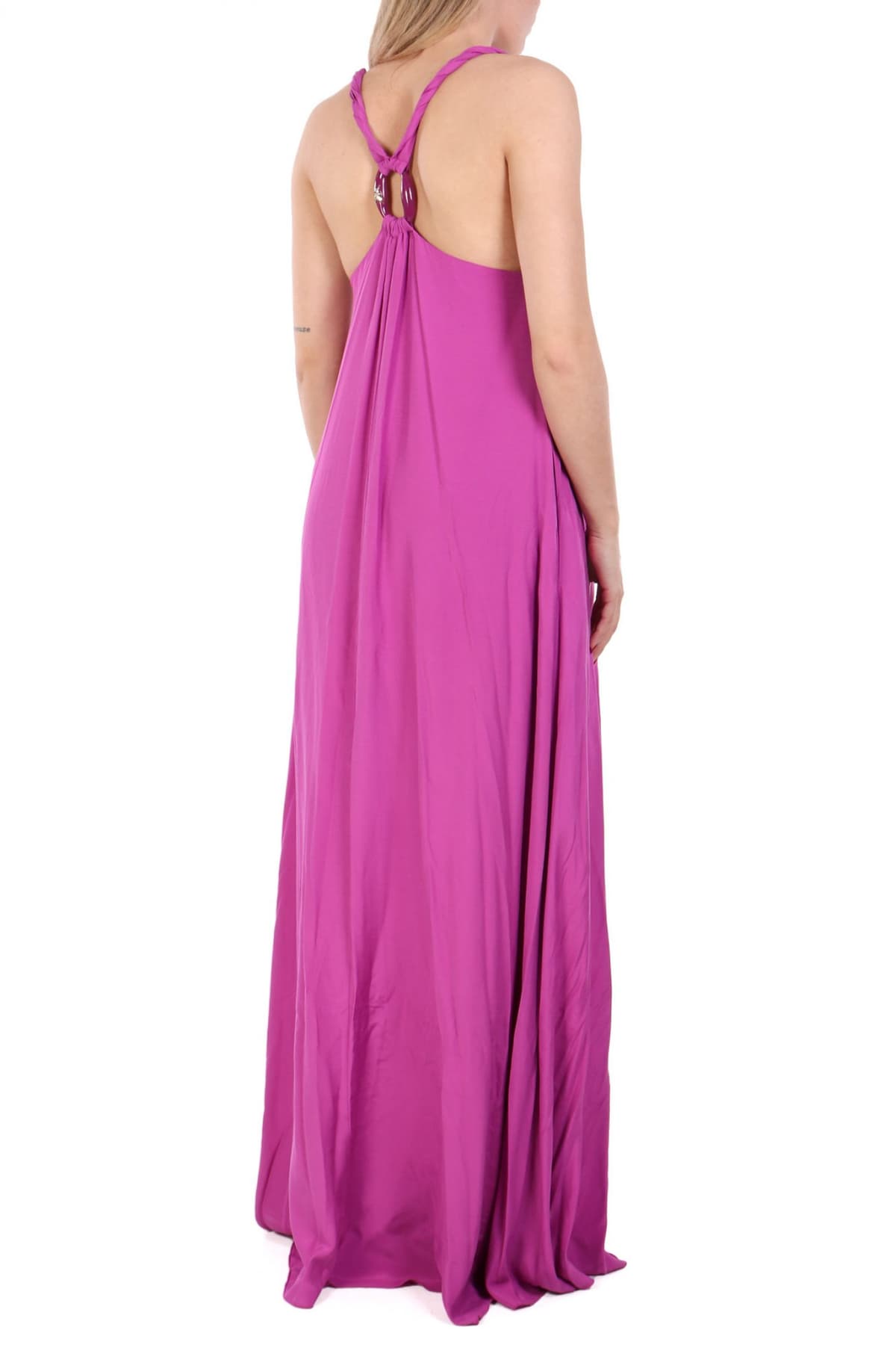 PATRIZIA PEPE ΦΟΡΕΜΑ MAXI V-NECK ΑΝΟΙΓΜΑ ΚΑΤΩ ΜΩΒ