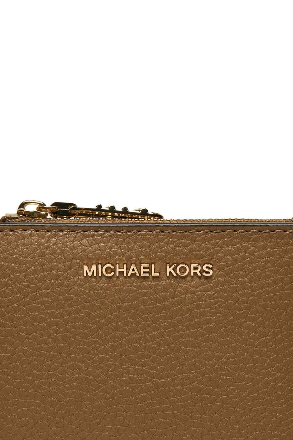 MICHAEL KORS ΠΟΡΤΟΦΟΛΙ EMPIRE ΜΕΤΑΛΛΙΚΟ LOGO ΣΚΟΥΡΟ ΜΠΕΖ