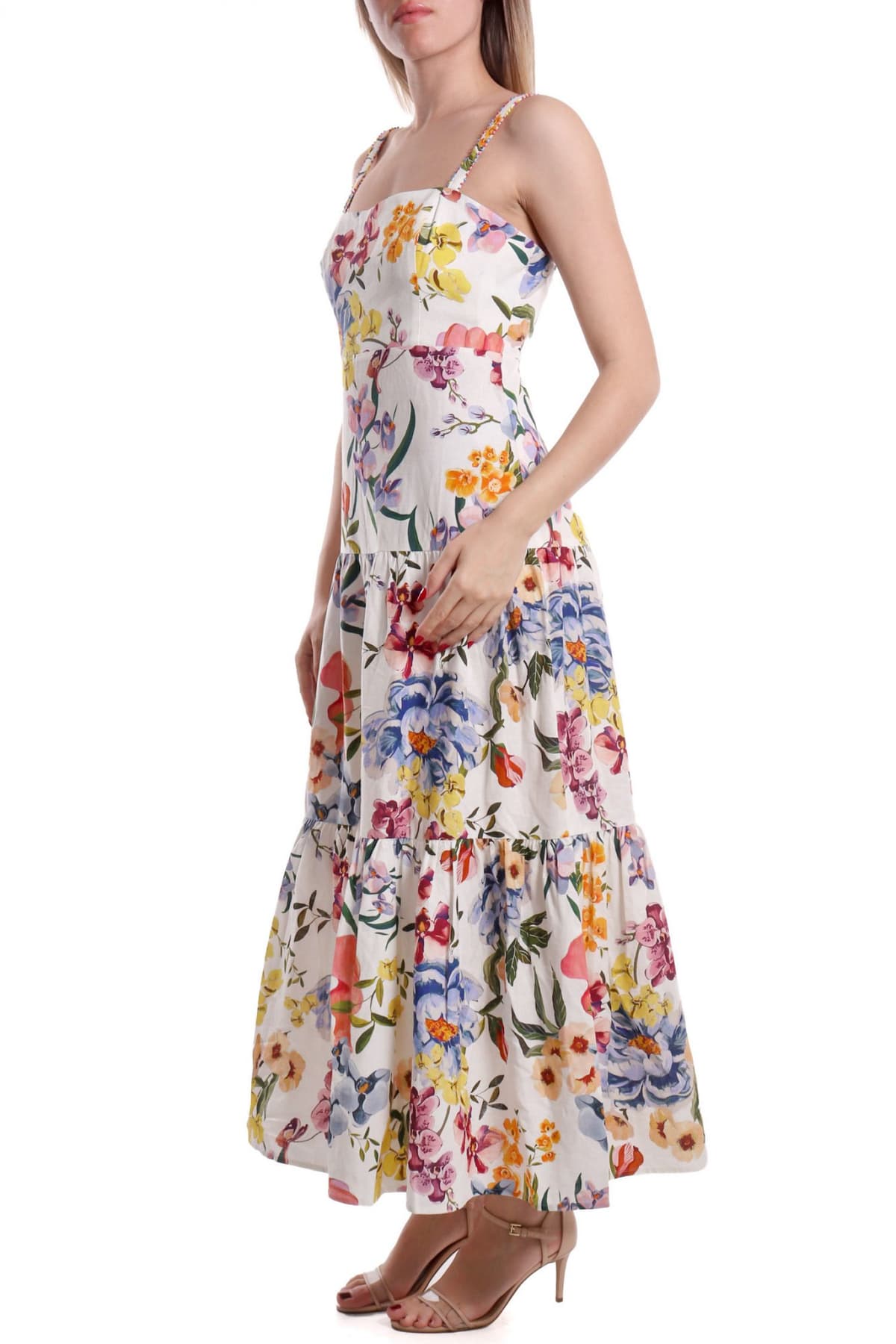 FARM RIO ΦΟΡΕΜΑ MIDI GREEK GARDEN FLORAL ΒΟΛΑΝ ΚΑΤΩ ΠΟΛΥΧΡΩΜΟ