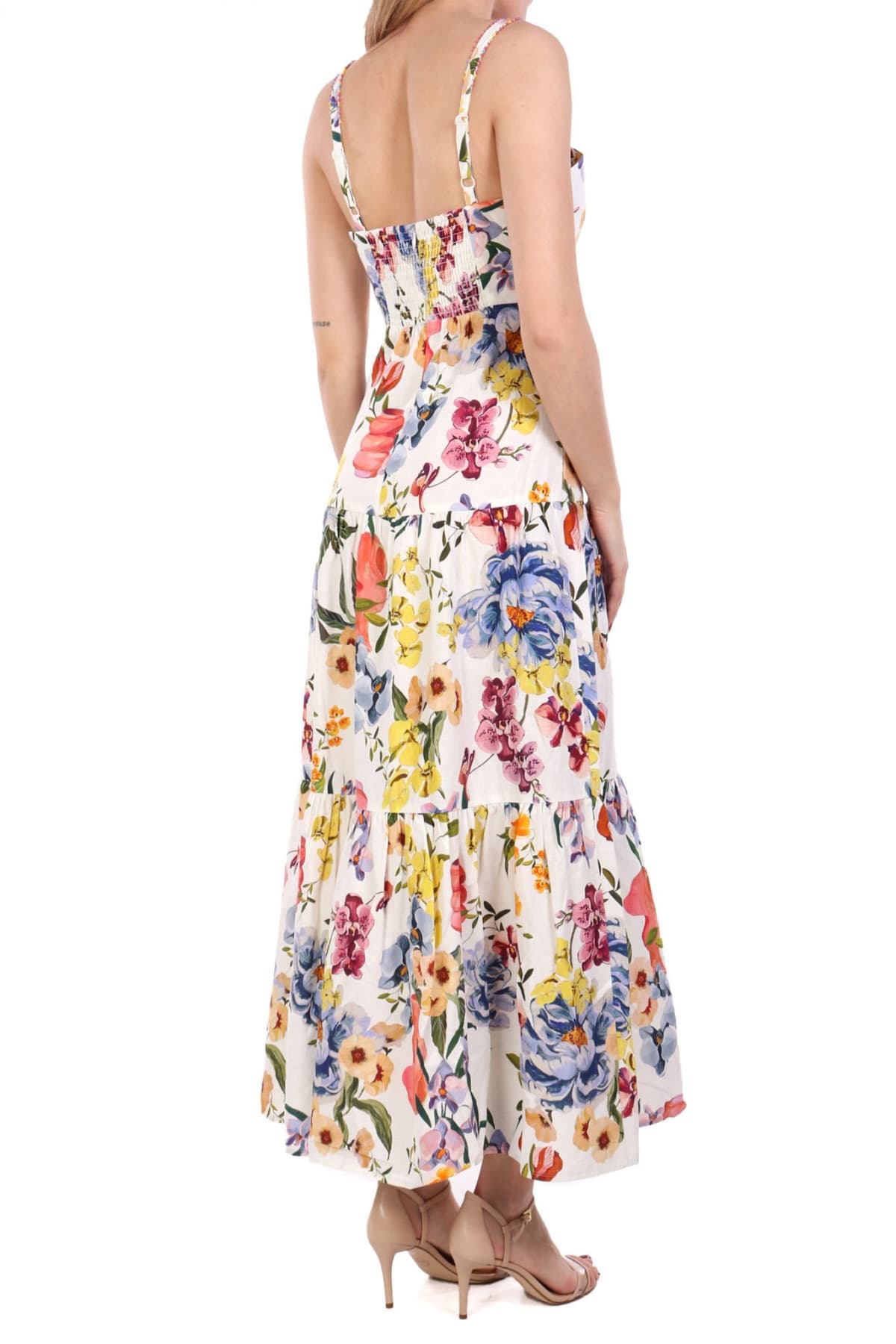 FARM RIO ΦΟΡΕΜΑ MIDI GREEK GARDEN FLORAL ΒΟΛΑΝ ΚΑΤΩ ΠΟΛΥΧΡΩΜΟ