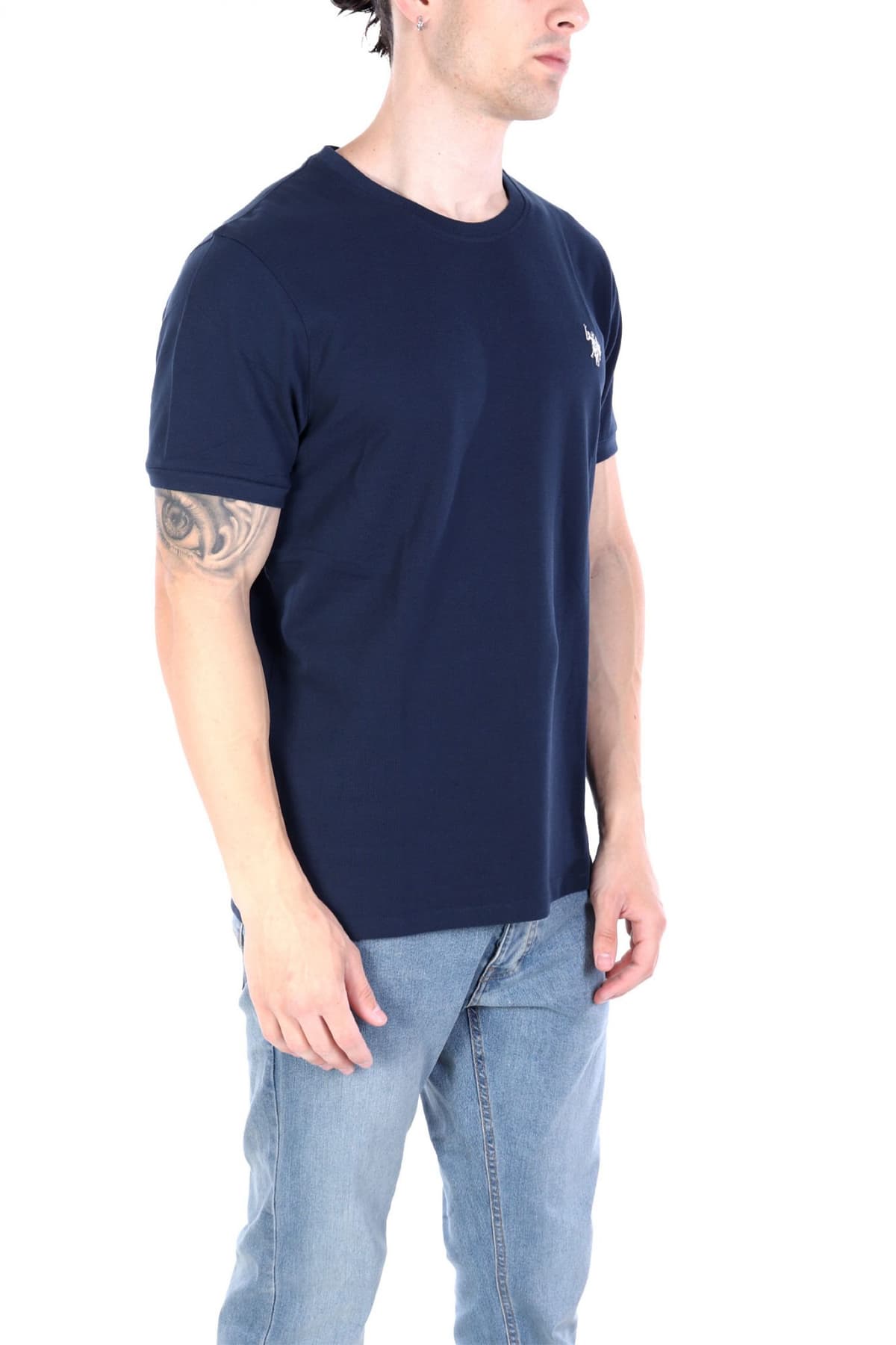 U.S. POLO ASSN. ΜΠΛΟΥΖΑ T-SHIRT ΜΠΛΕ ΠΙΚΕ