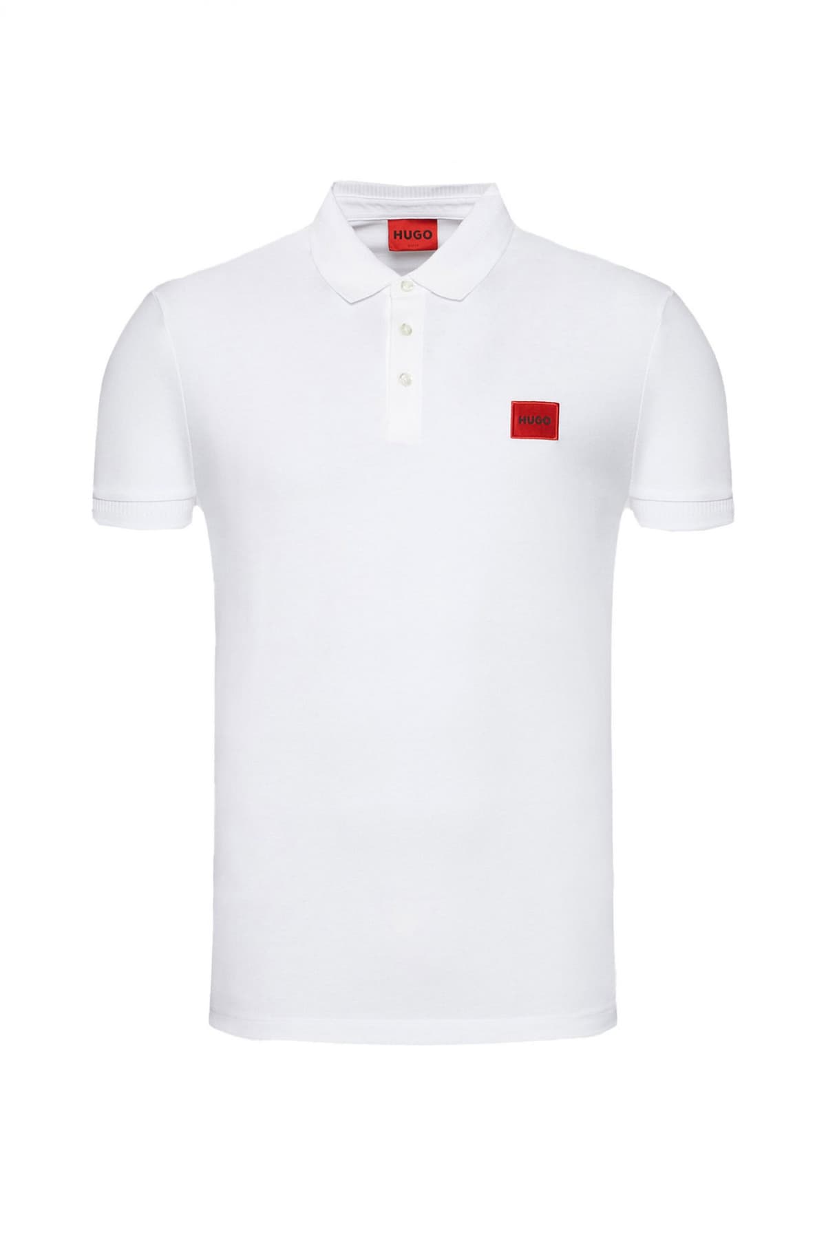 HUGO POLO SLIM FIT DERESO222 LOGO ΛΕΥΚΟ