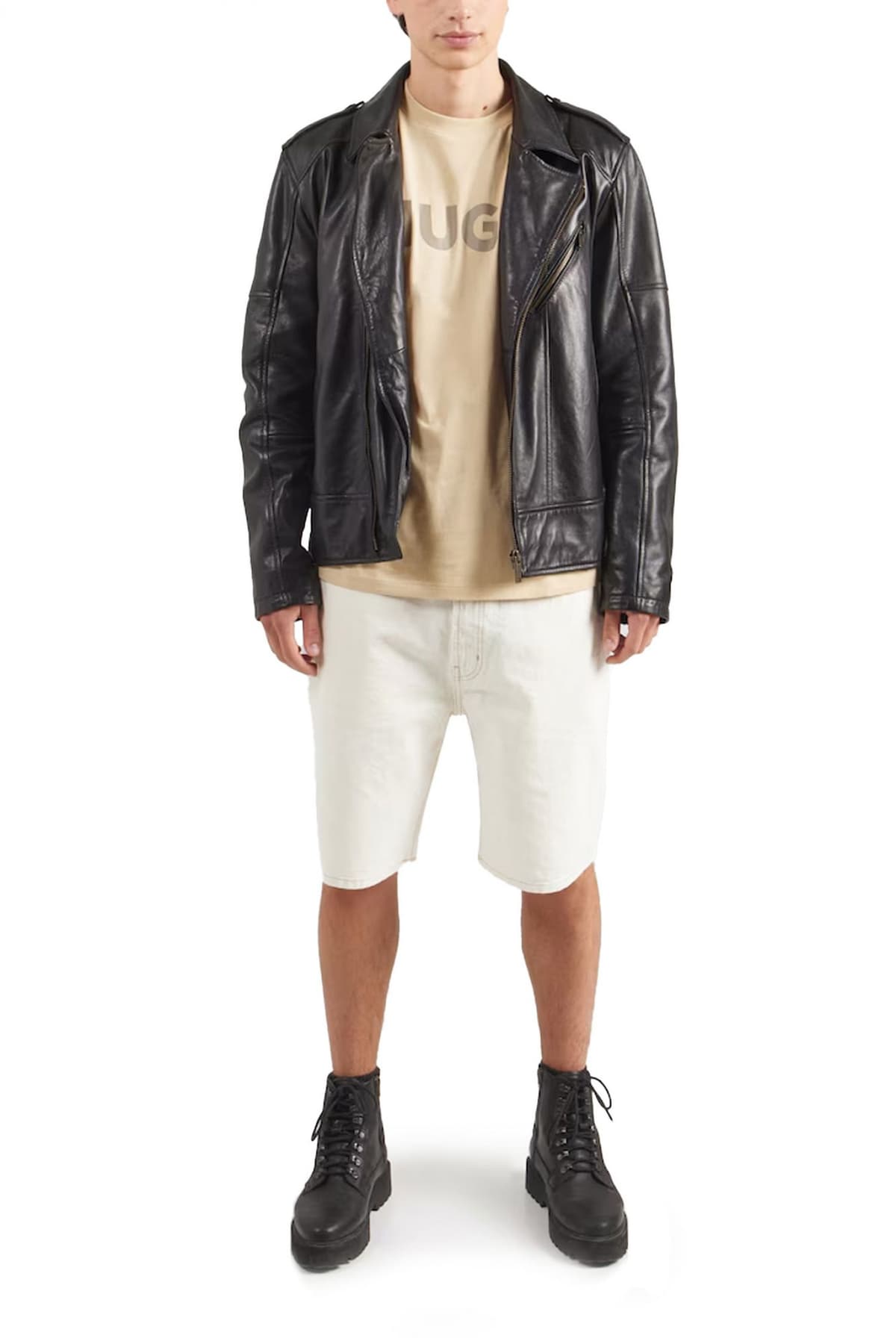 HUGO T-SHIRT DULIVIO LOGO ΜΠΕΖ