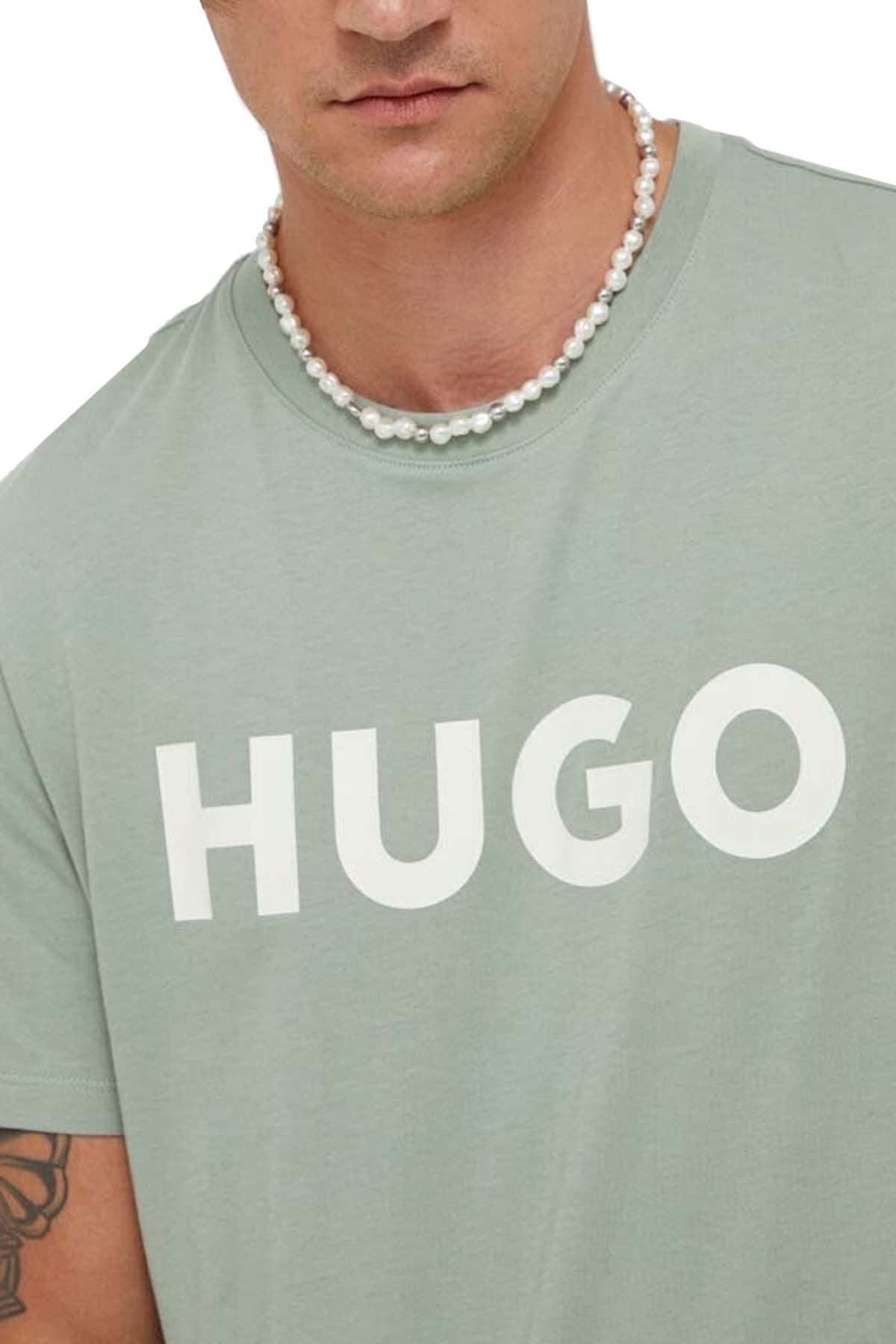 HUGO T-SHIRT DULIVIO LOGO ΑΝΟΙΧΤΟ ΠΡΑΣΙΝΟ