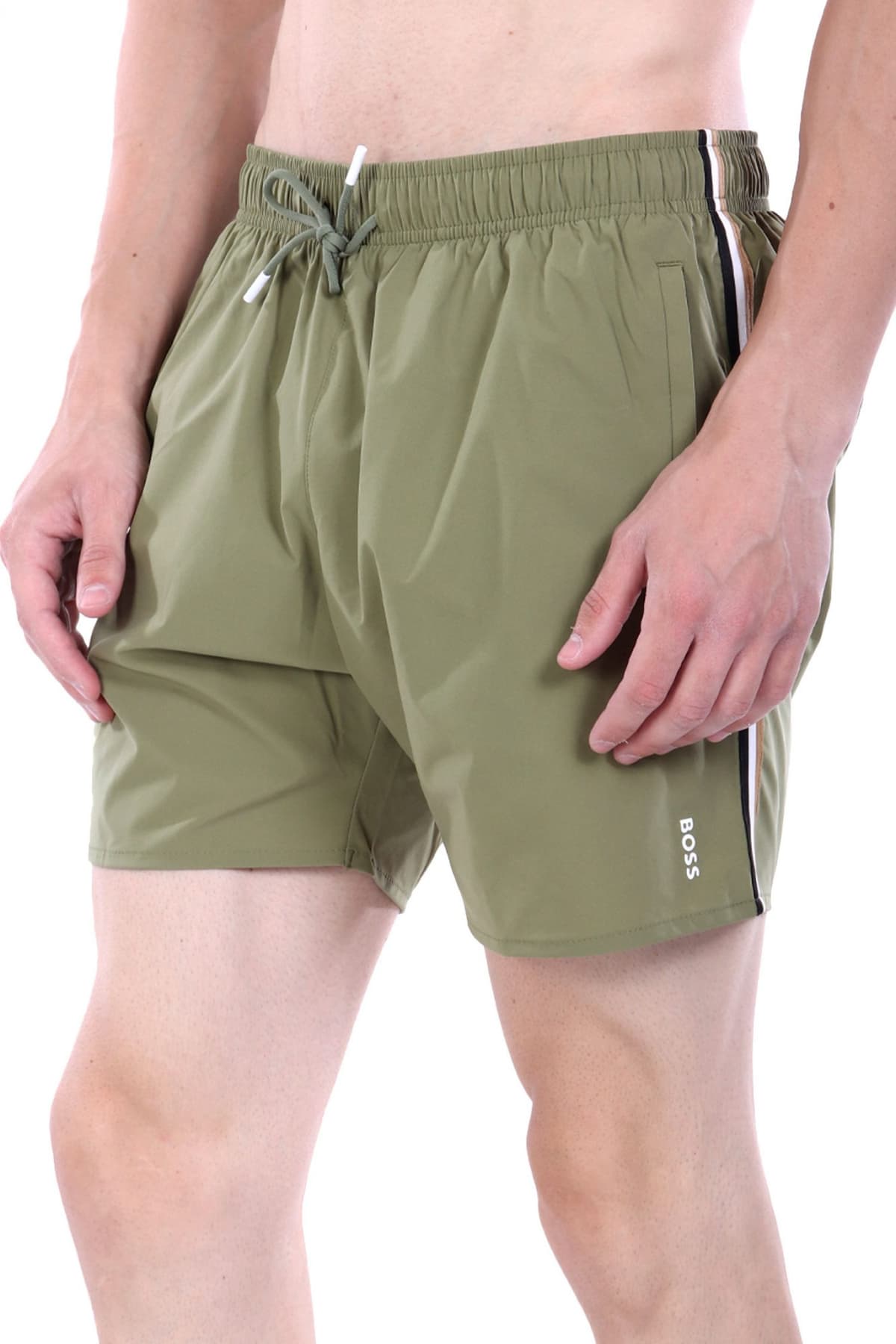 BOSS BEACHWEAR ΜΑΓΙΩ ICONIC ΧΑΚΙ