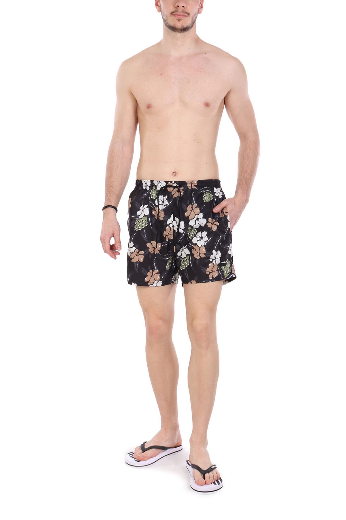 BOSS BEACHWEAR ΜΑΓΙO PIRANHA ΜΑΥΡΟ