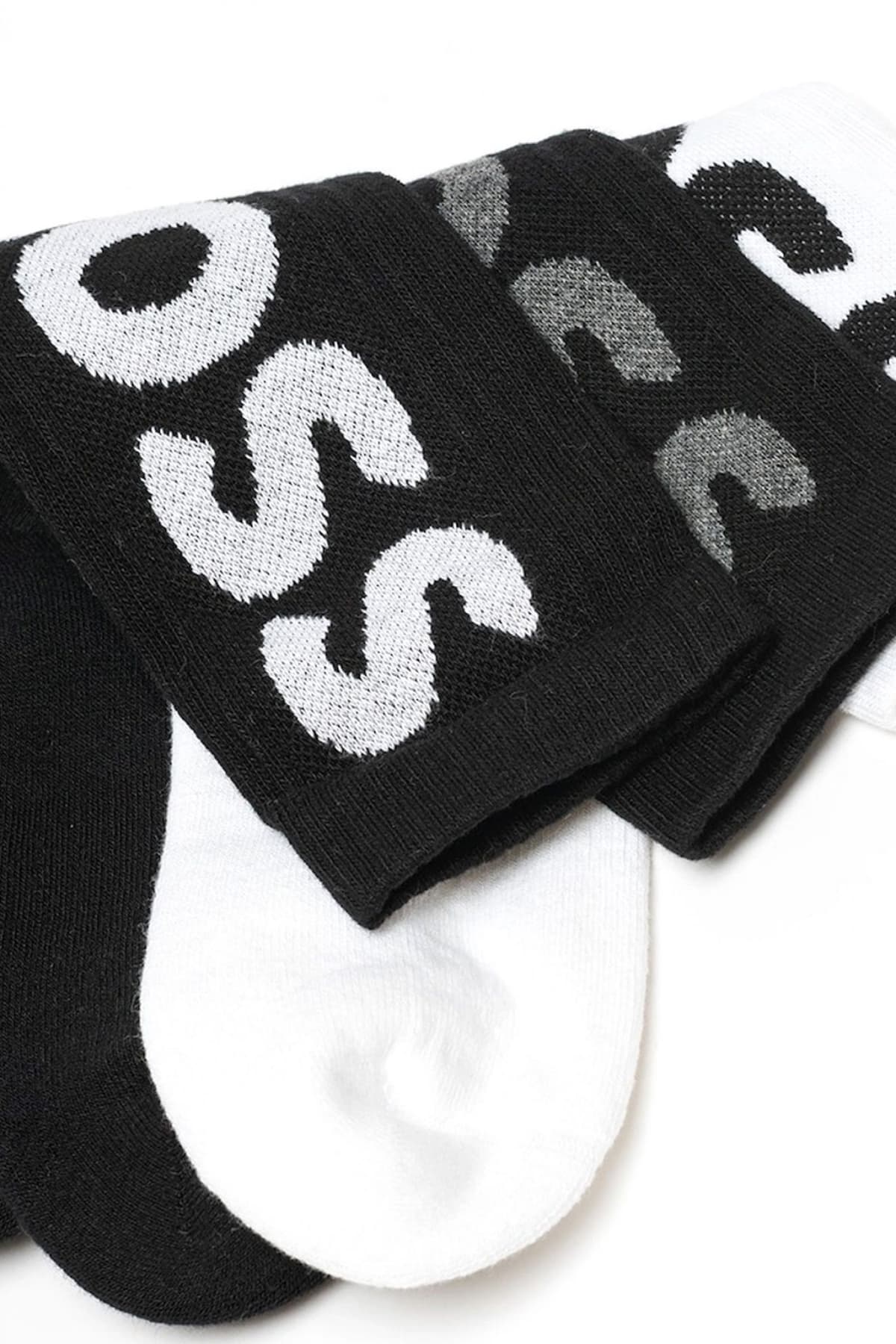 BOSS ΚΑΛΤΣΕΣ 3P QS LOGO CC ΜΑΥΡΟ-ΛΕΥΚΟ