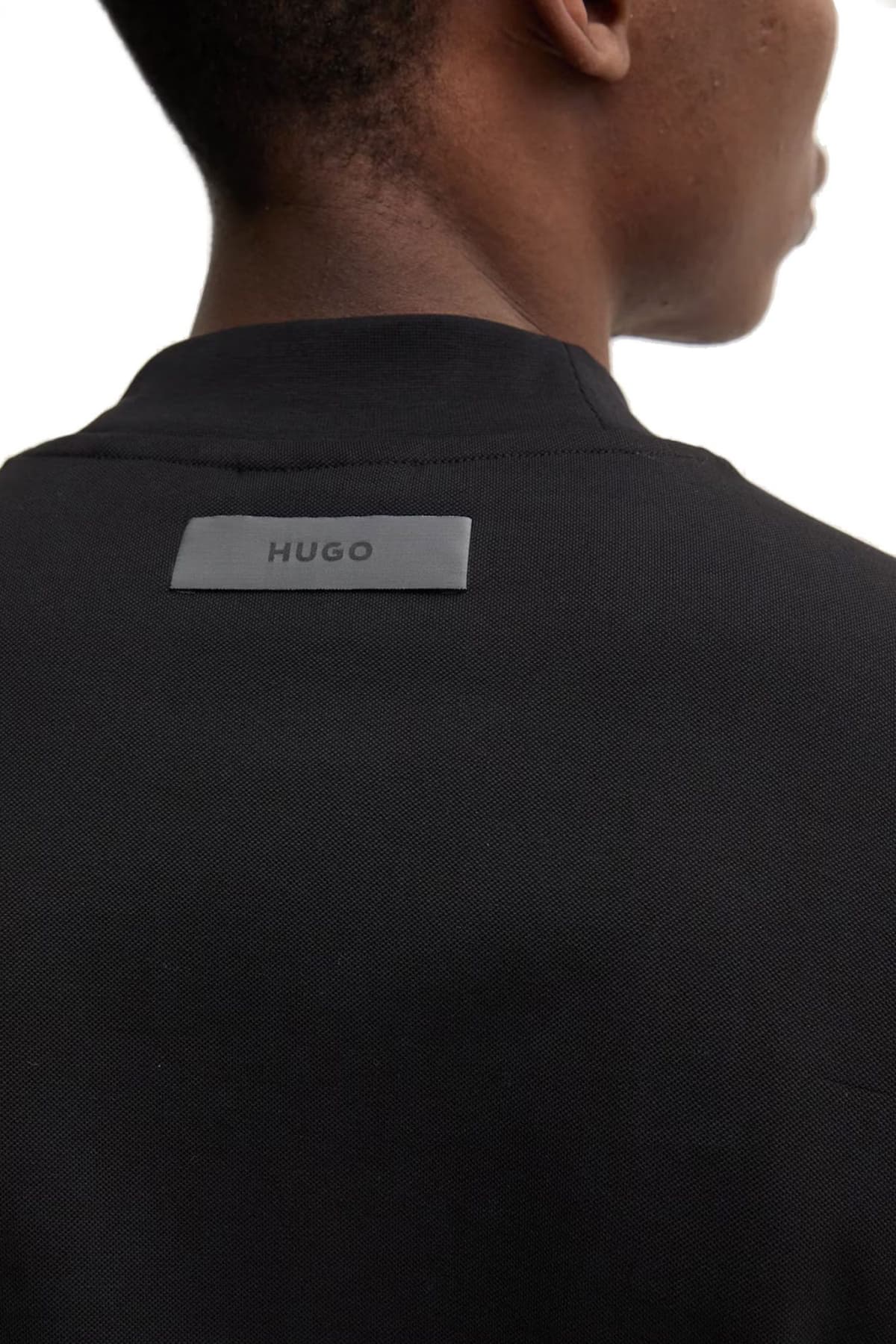 HUGO T-SHIRT DIMERSOLO SLIM FIT ΜΑΥΡΟ