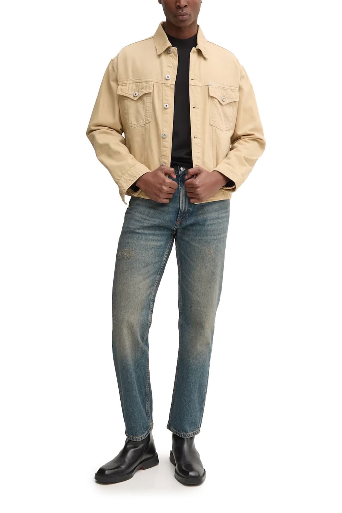 HUGO T-SHIRT DIMERSOLO SLIM FIT ΜΑΥΡΟ